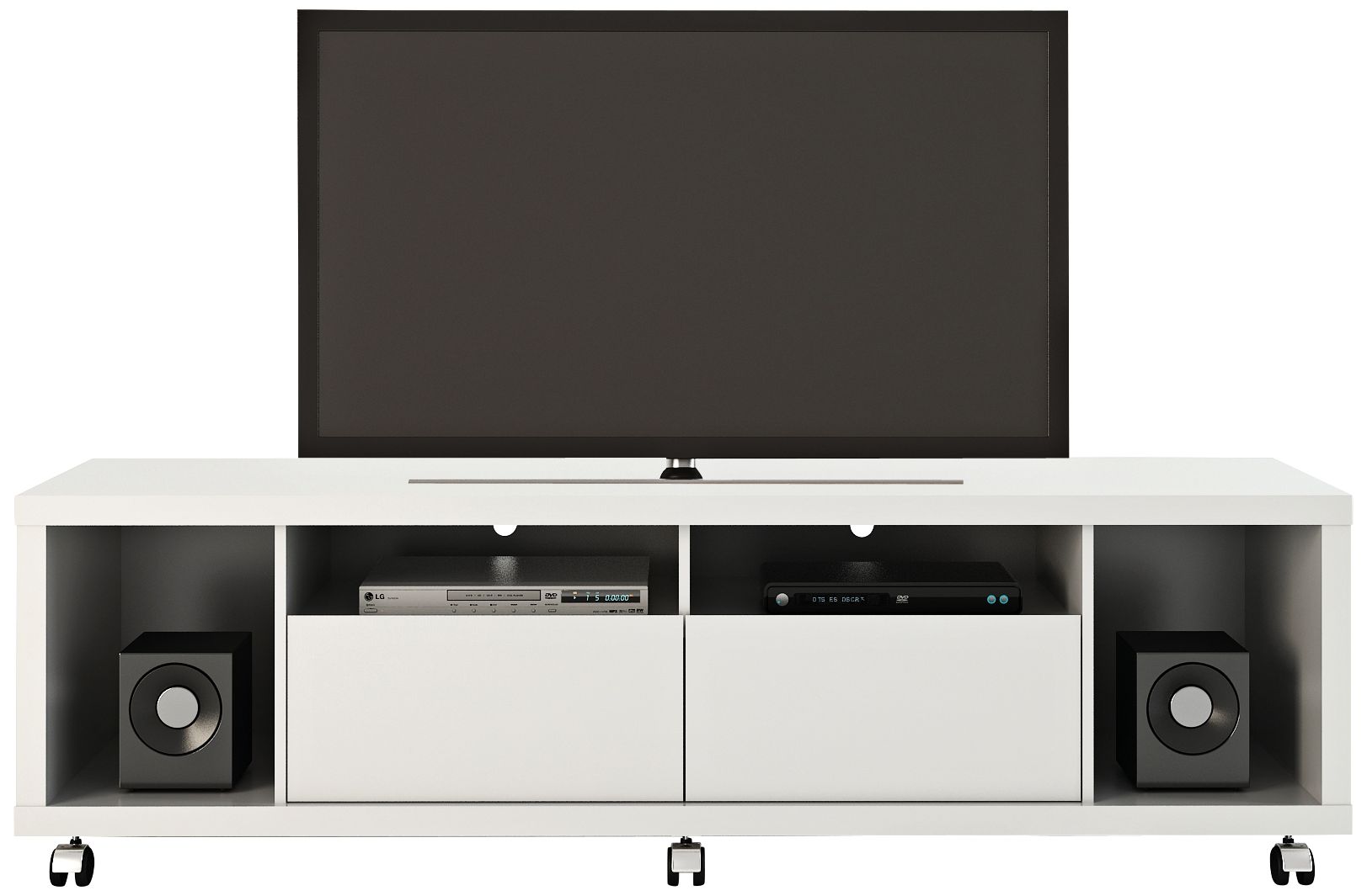 Cabrini-1.8 71" Wide White Gloss Modern Media TV Stand