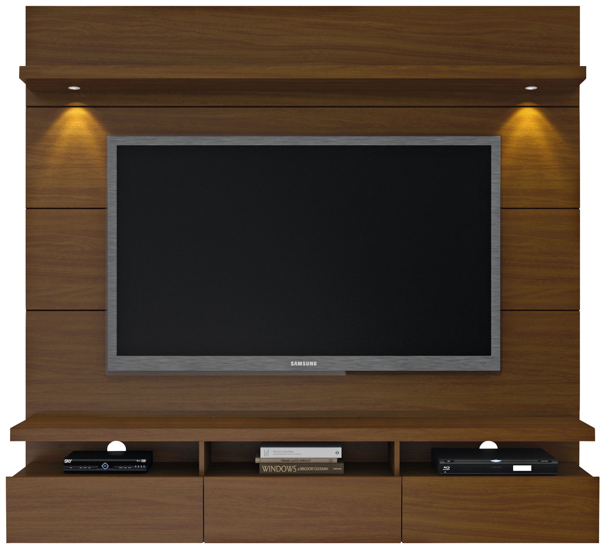 Cabrini 1.8 Nut Brown Floating Wall Entertainment Center