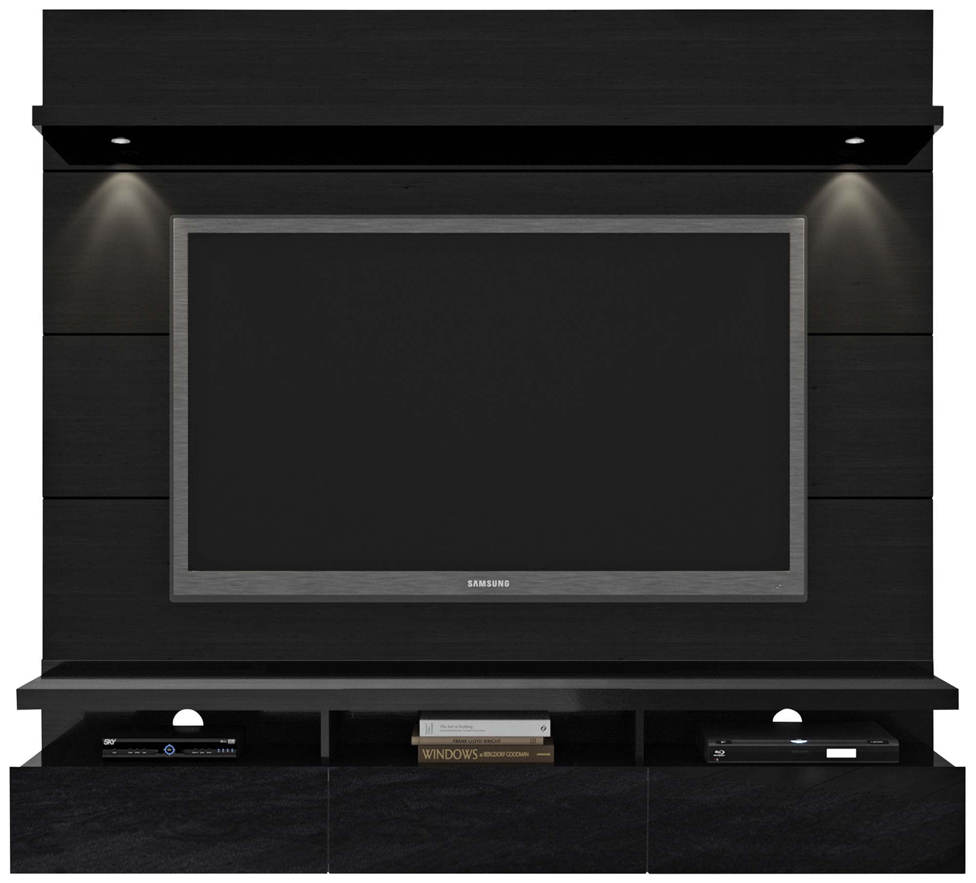 Cabrini 1.8 Black Floating Wall Entertainment Center