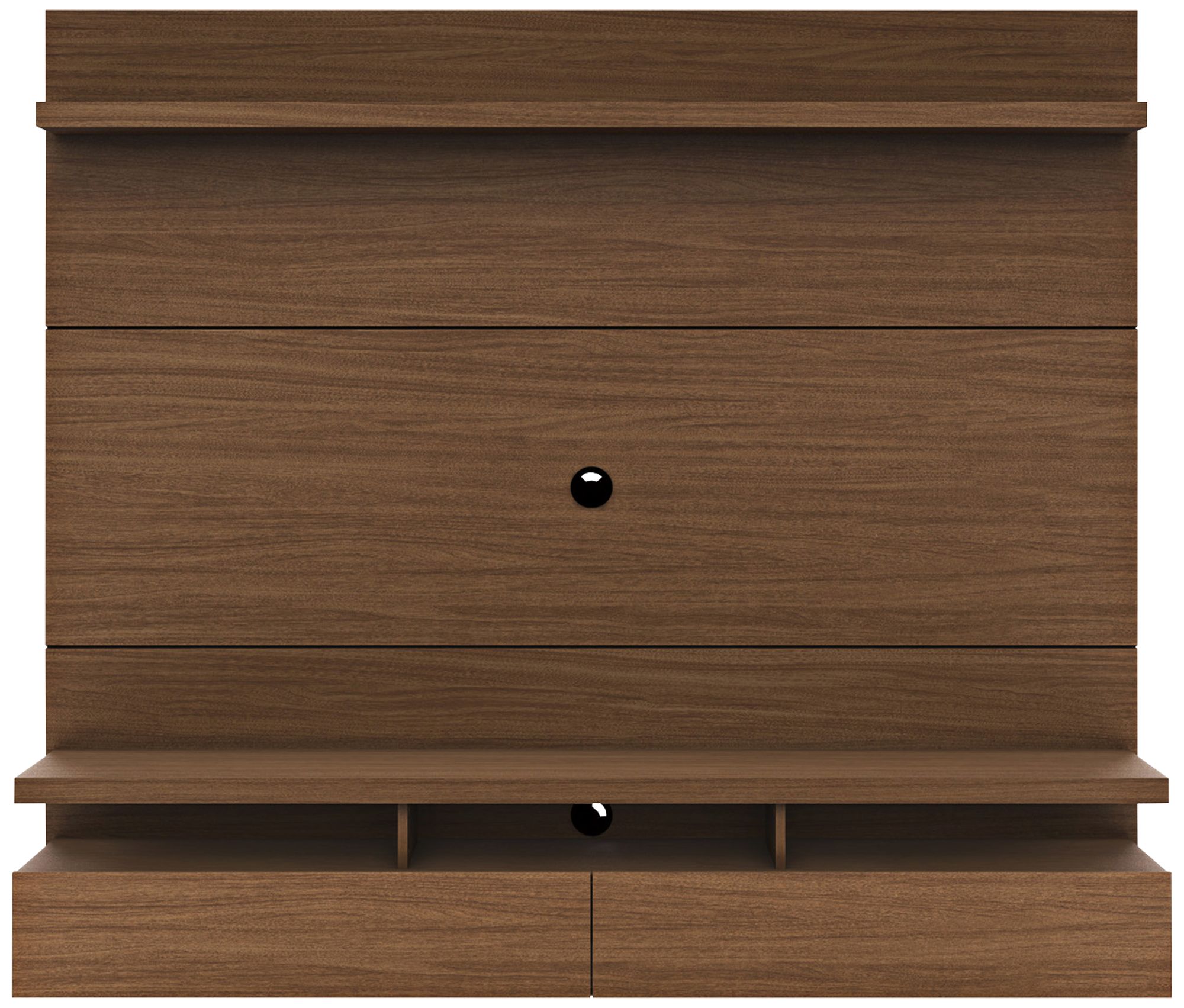 City 1.8 Nut Brown Wood Floating Wall Entertainment Center