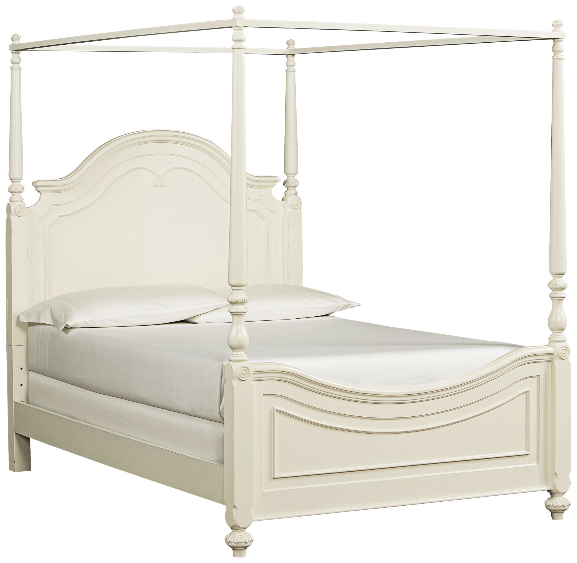 Charlotte Antique White Bed with Canopy 