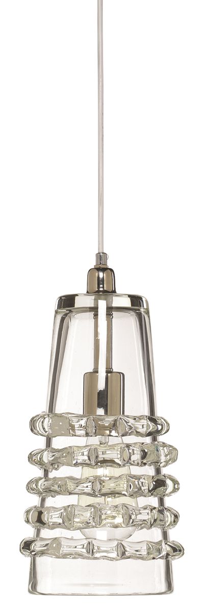 Jamie Young Ribbon 6" Wide Clear Glass Long Mini Pendant