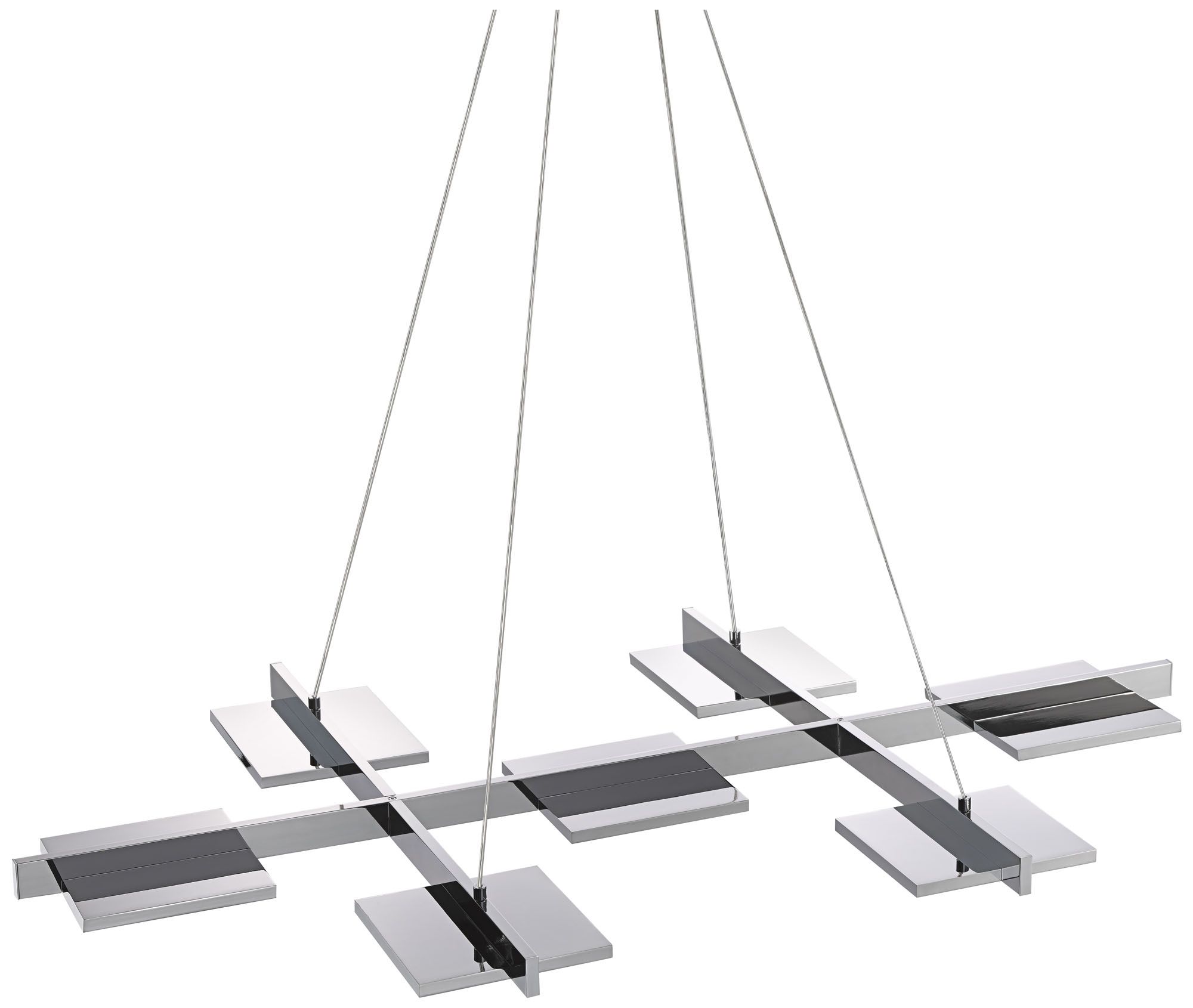 Panels 39"W Polished Chrome LED Kitchen Island Light Pendant