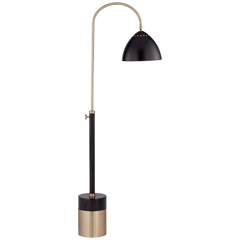 Archer Dome Shade Black Marble Floor Lamp