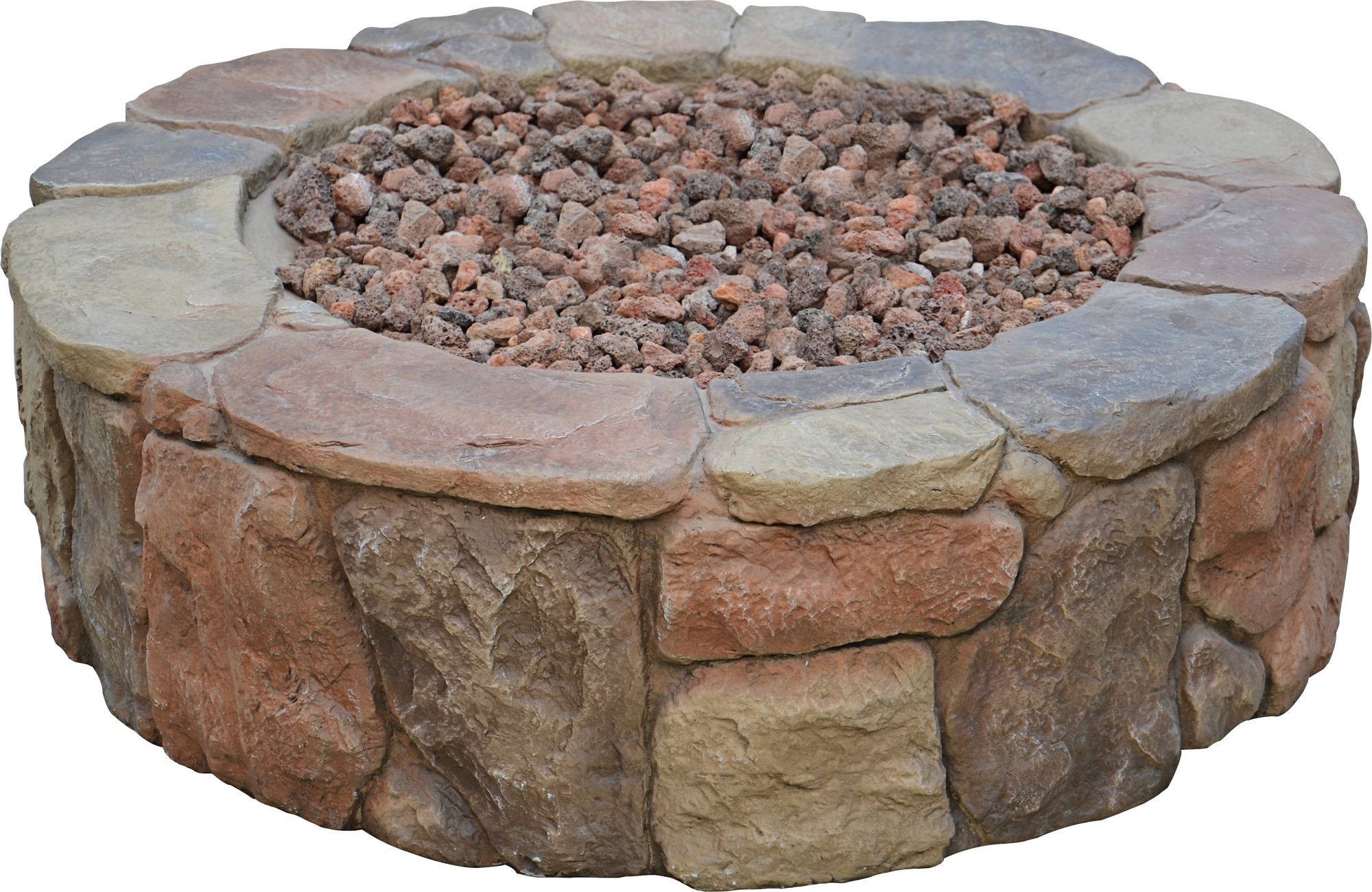 Madera 36" Wide Rustic Stone Propane Gas Fire Pit