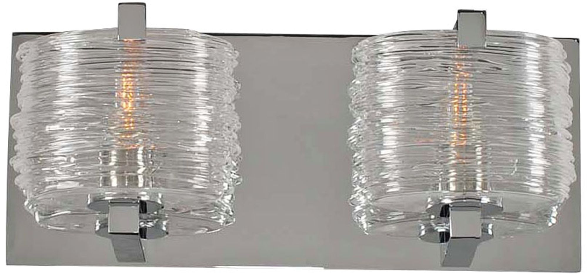 South Bay 12" Wide Chrome 2-Light Bath Light