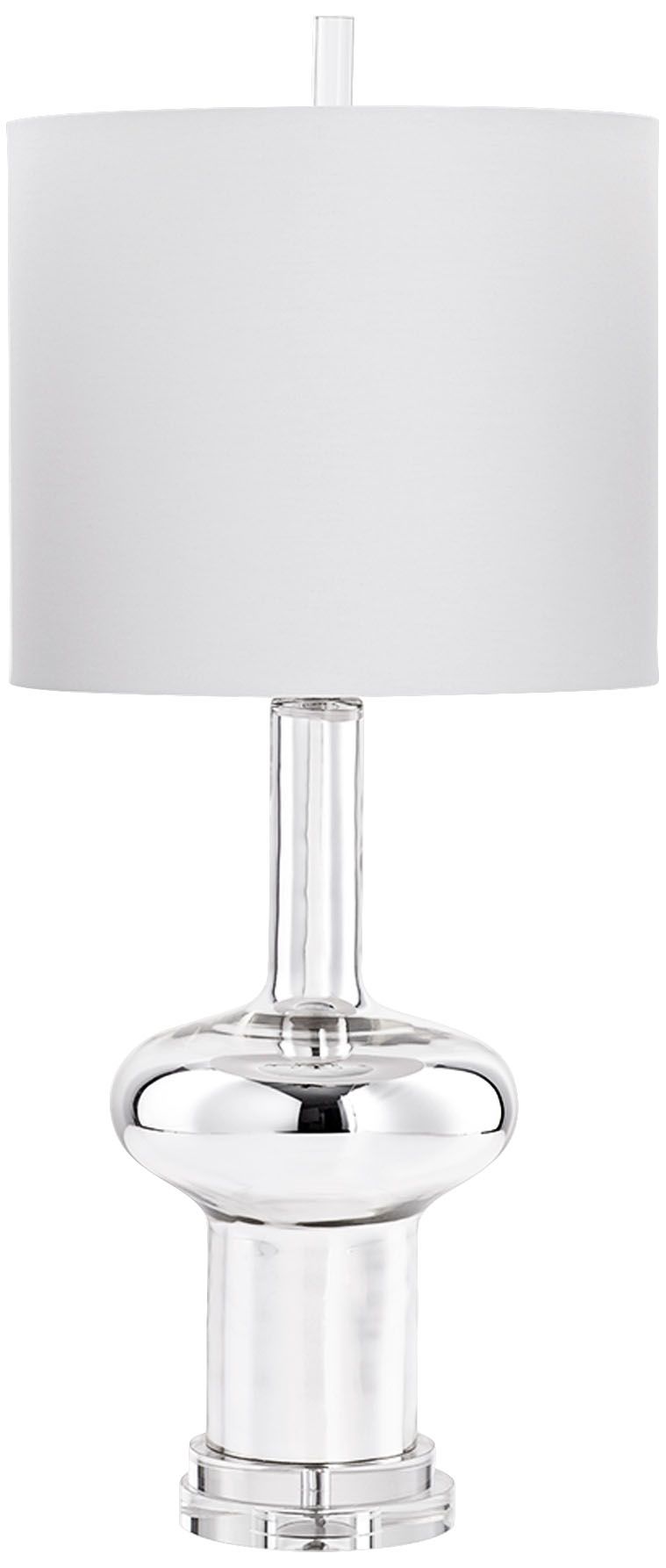 Moon Raked Nickel Glass Table Lamp