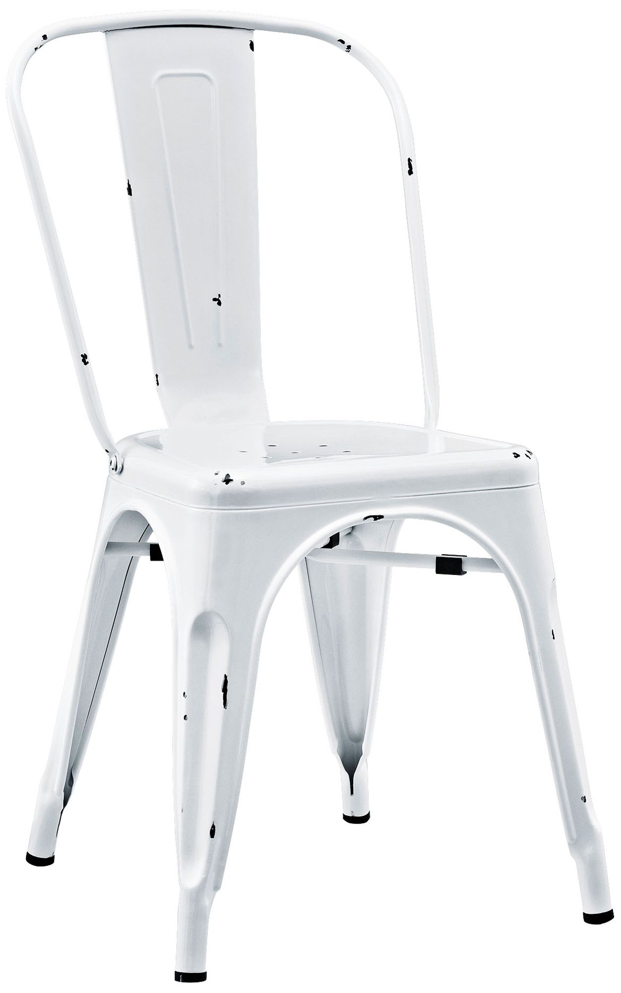 Glennon Antique White Metal Cafe Chair