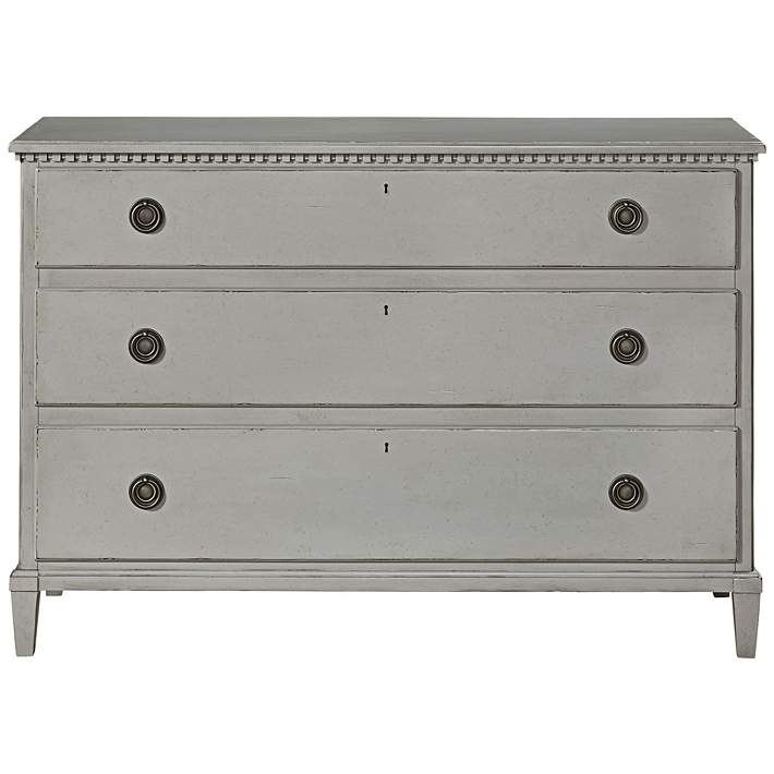 Sojourn 56 Wide Gray Lake Finish 3 Drawer Dresser 1w515