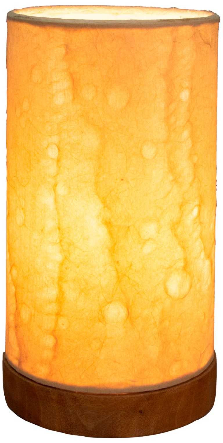 Eangee 9"H Paper Cylinder Wave Mini Table Accent Lamp