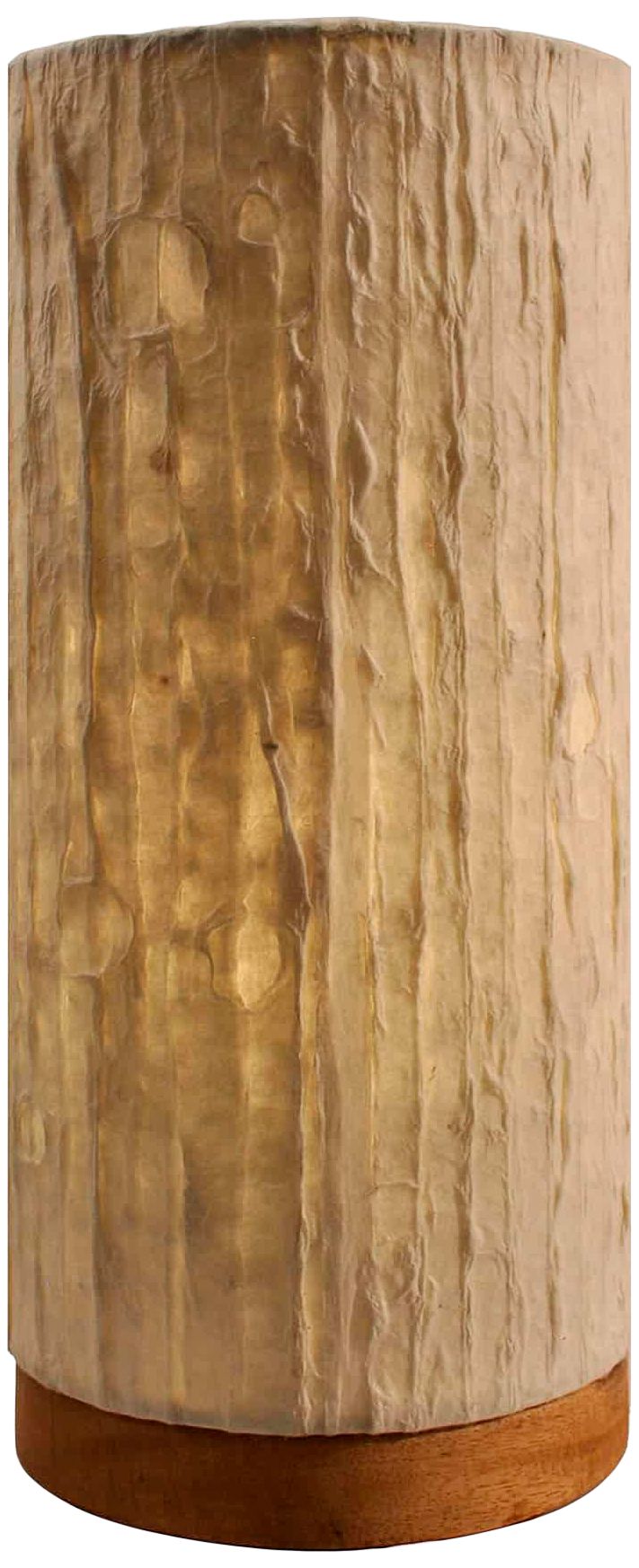 Eangee 13"H Paper Cylinder Lines Hand-Made Small Table Lamp