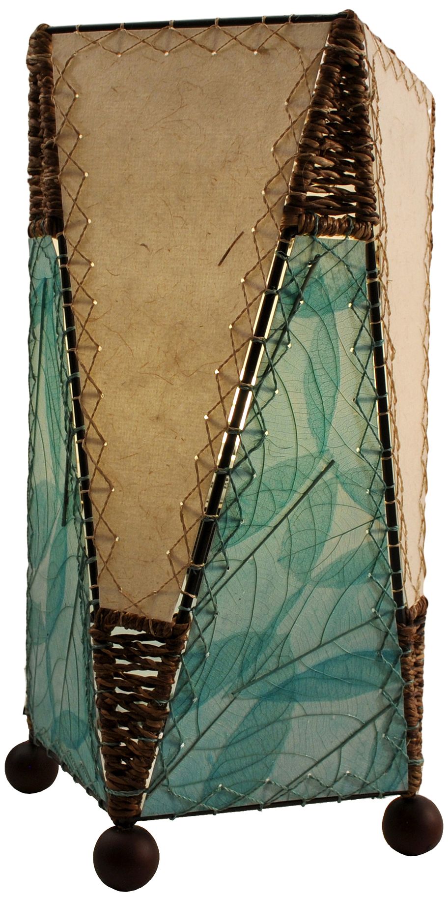 Eangee Trapezoid Sea Blue Hand-Made Paper Accent Table Lamp