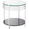 Rico 21" Wide Chrome and Glass Modern Round End Table