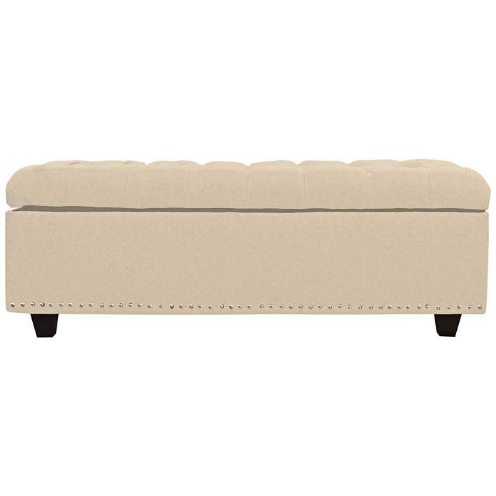 Grant Pearl Fabric Tufted Storage Bench 1x413 Lamps Plus