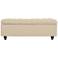 Grant Pearl Fabric Tufted Storage Bench