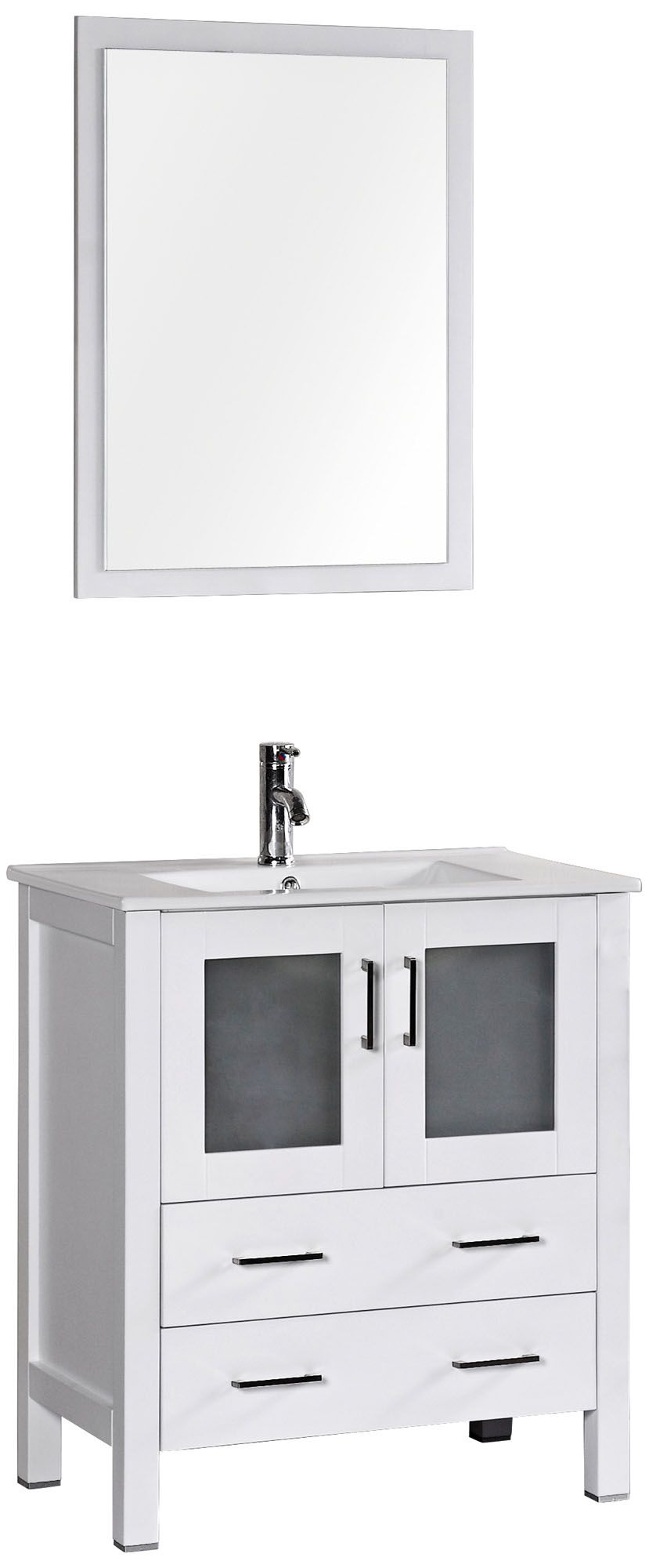 Bosconi 30" White Integrated Single-Sink Bath Vanity Set