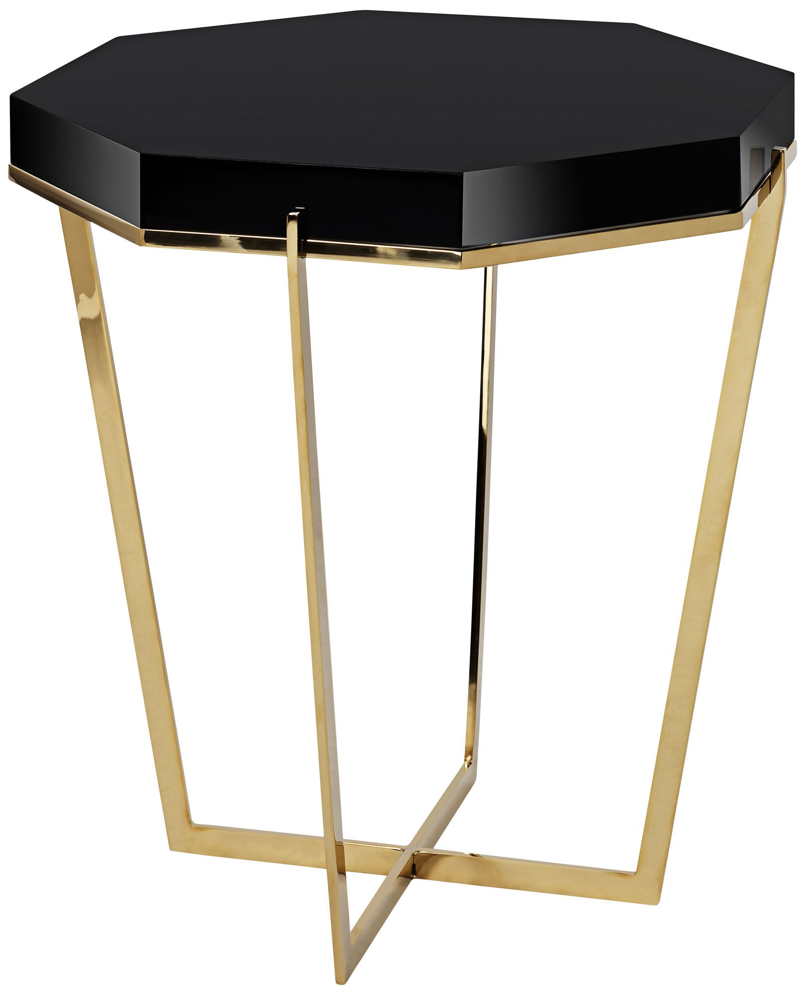 Danna 19 3/4" Wide Black Lacquer Hexagonal Modern End Table