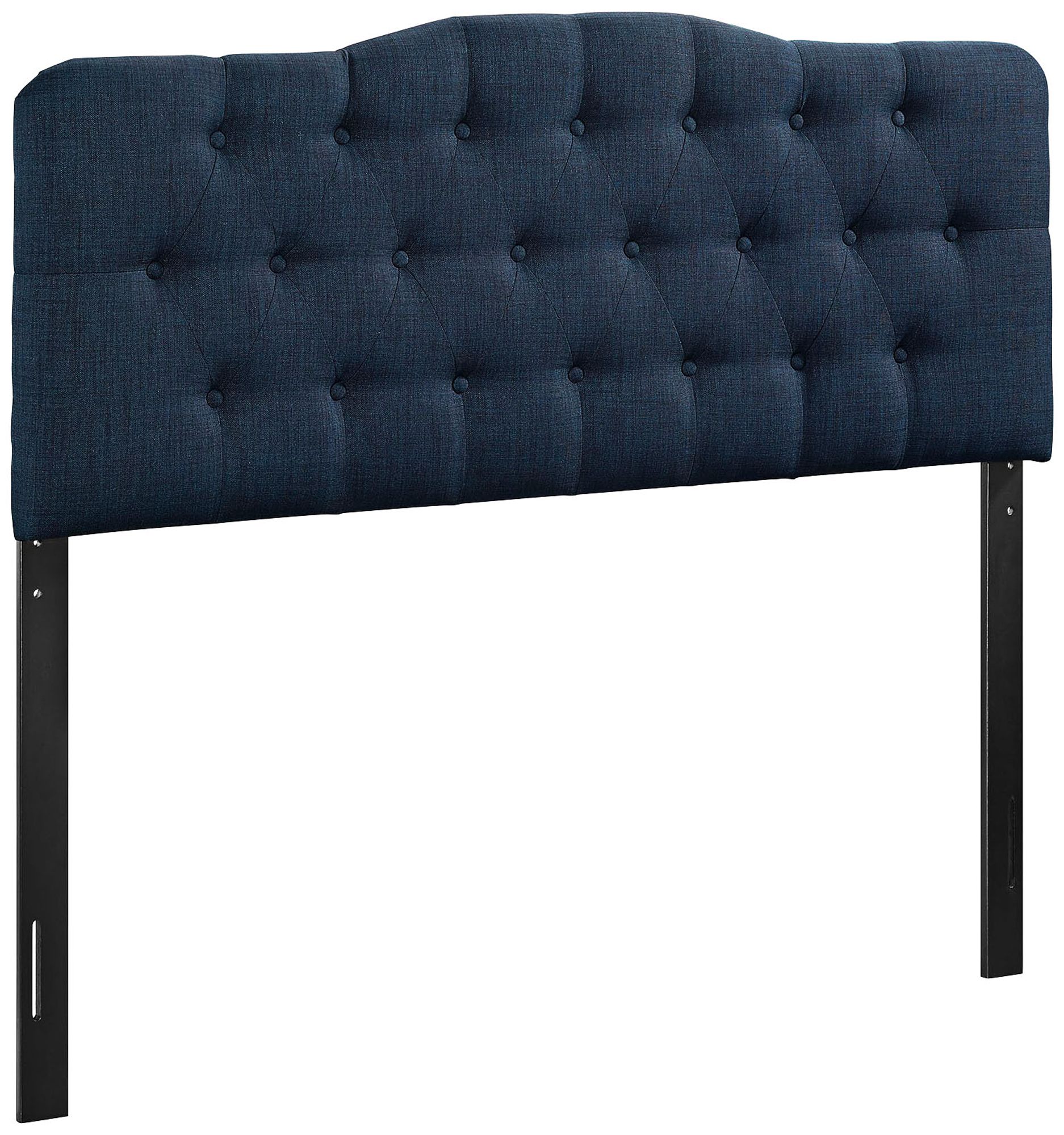 Annabel Navy Button-Tufted Fabric Headboard