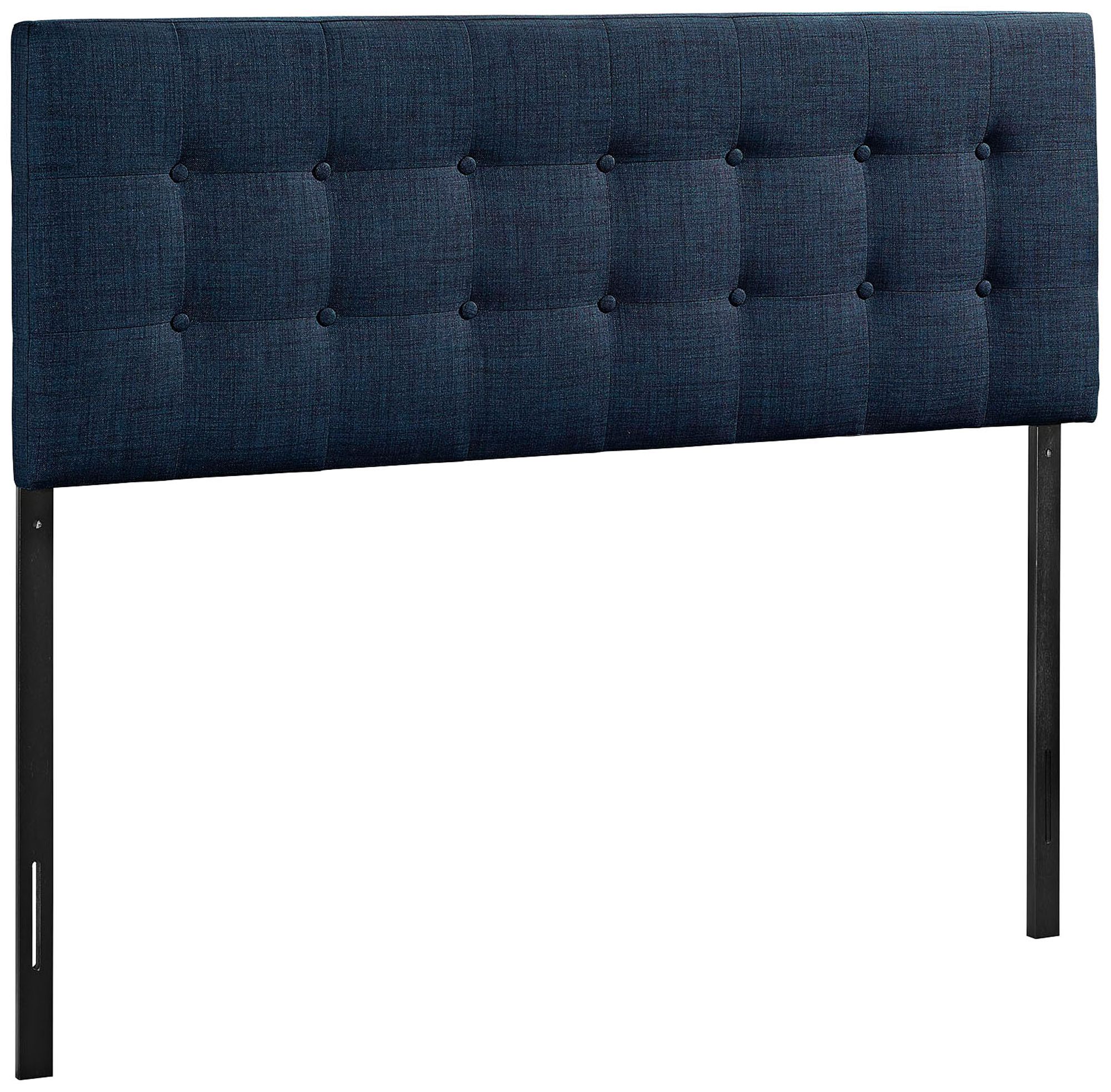 Emily Navy Button-Tufted Fabric Headboard