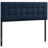 Lily Navy Fabric Checkerboard-Tufted Headboard