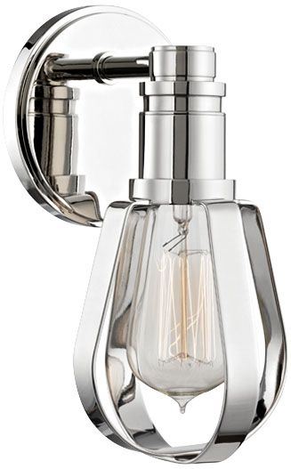 Hudson Valley Red Hook 9 1/4" High Polished Nickel Wall Sconce