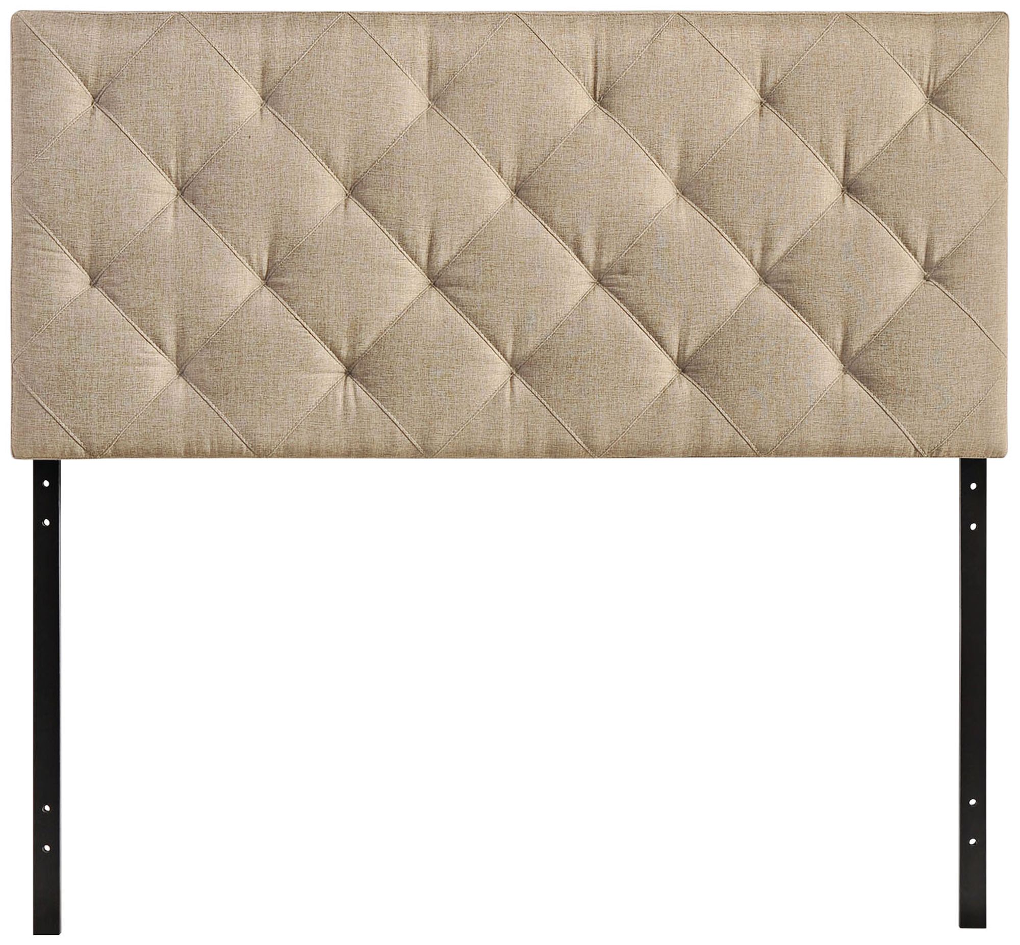 Theodore Beige Diamond-Tufted Fabric Headboard