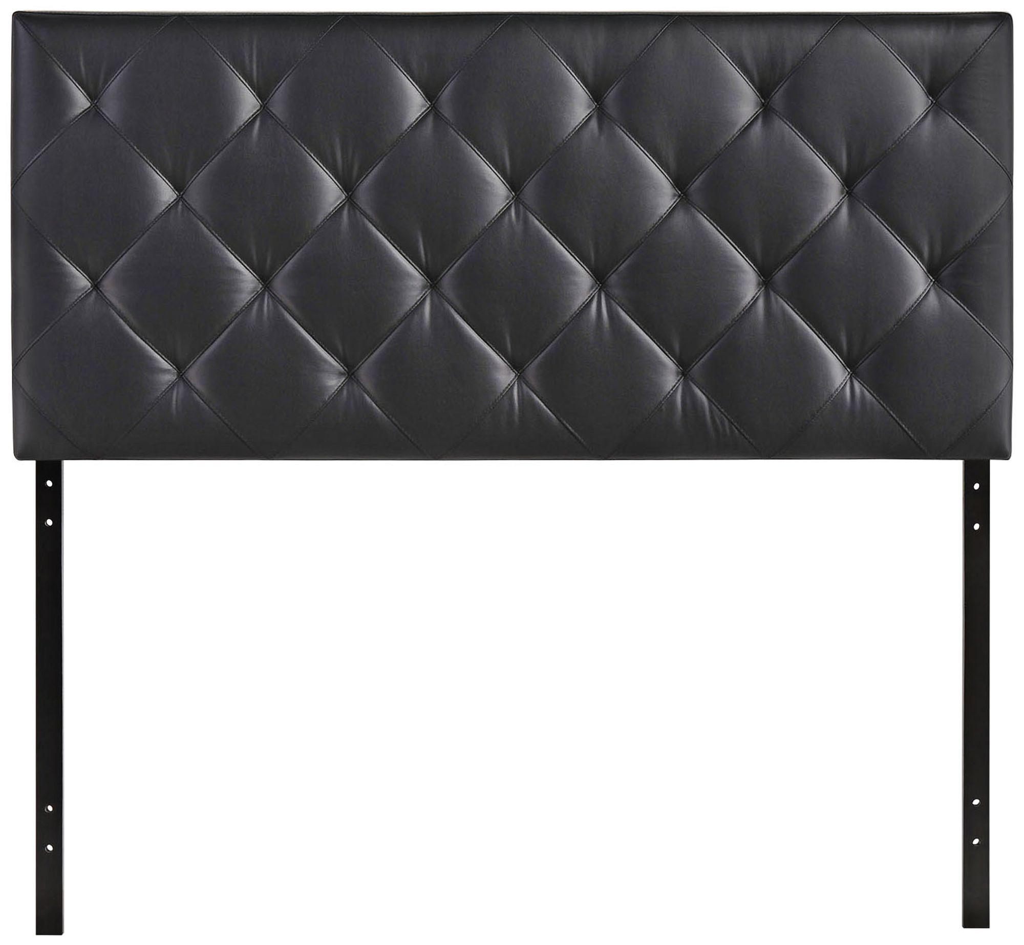 Theodore Black Faux Leather Tufted Fabric Headboard