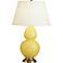 Robert Abbey 31" Yellow Ceramic and Silver Table Lamp