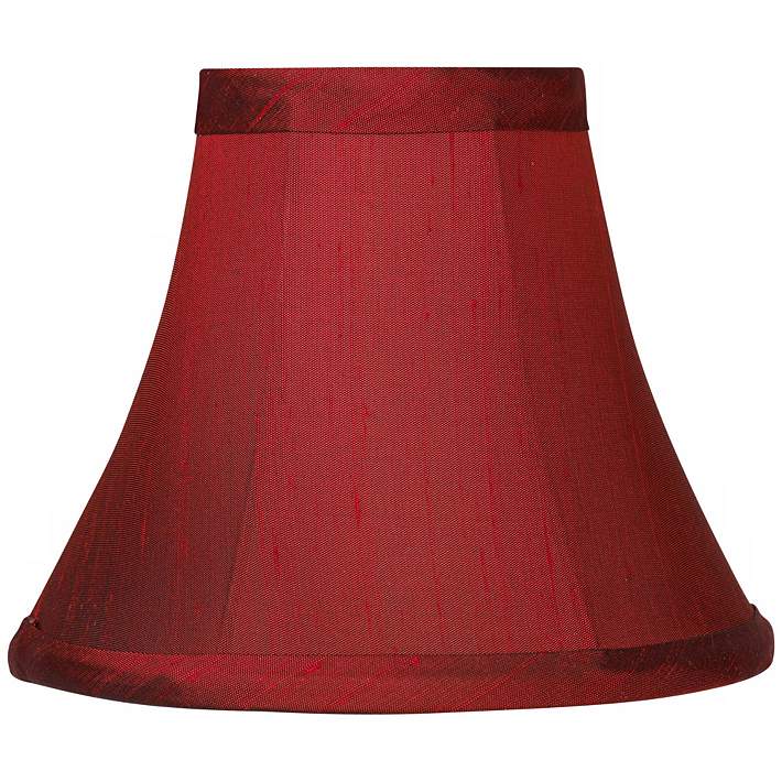 Deep Red Small Bell Lamp Shade 3x6x5, Miniature Lamp Shades For Chandeliers