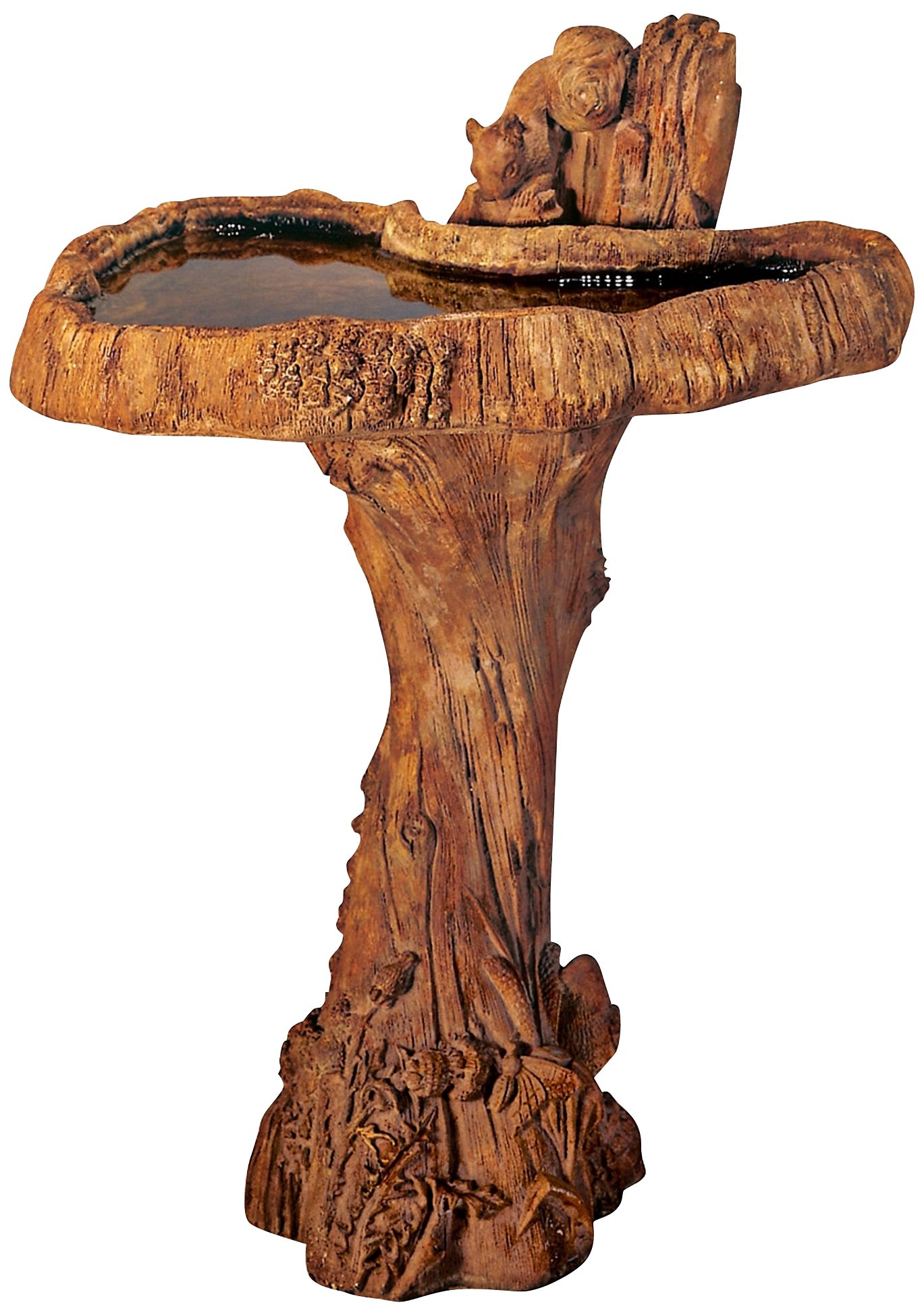 Henri Studio 29" High Forest Wood Squirrel Birdbath