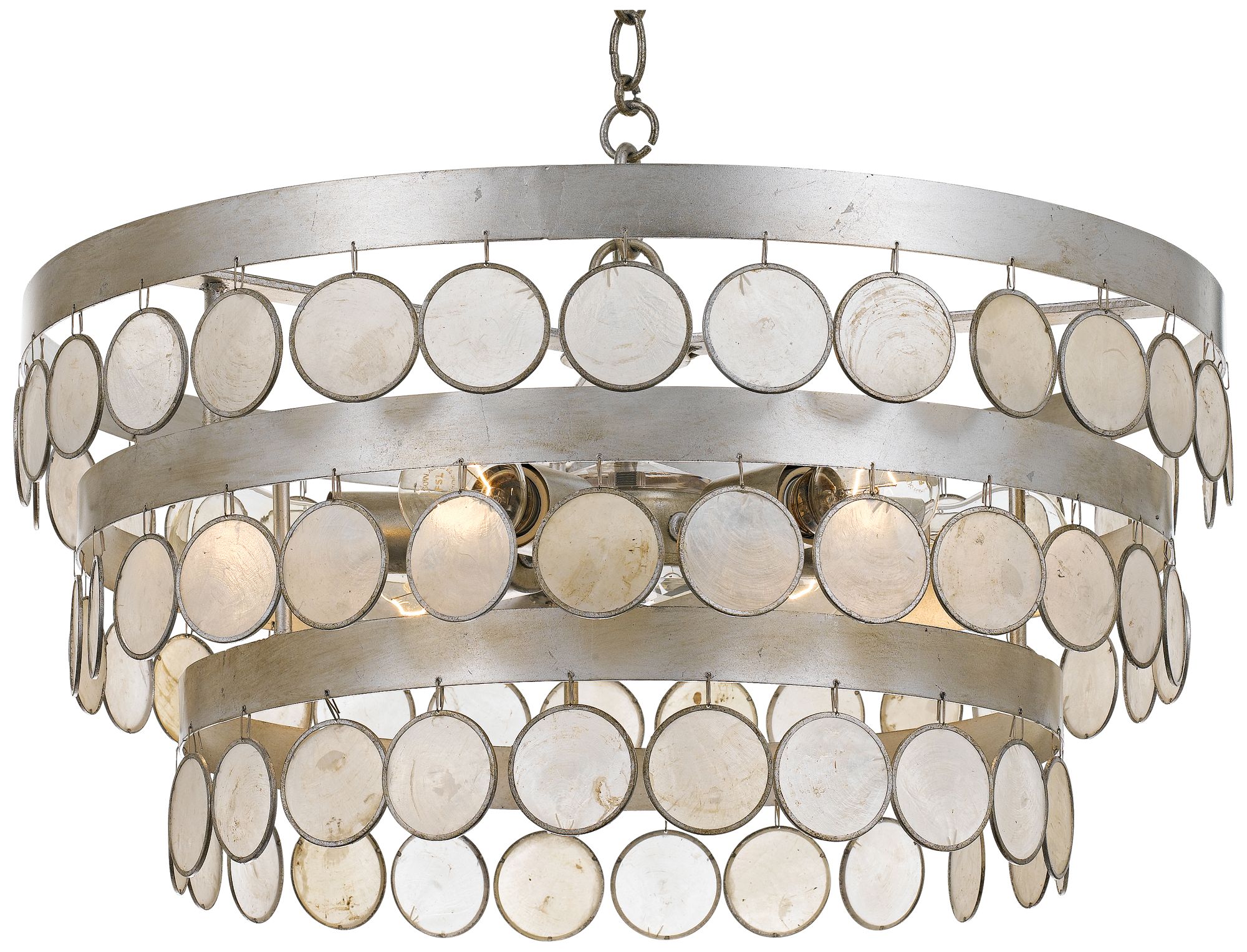 Crystorama Coco 22" Wide Antique Silver 6-Light Chandelier