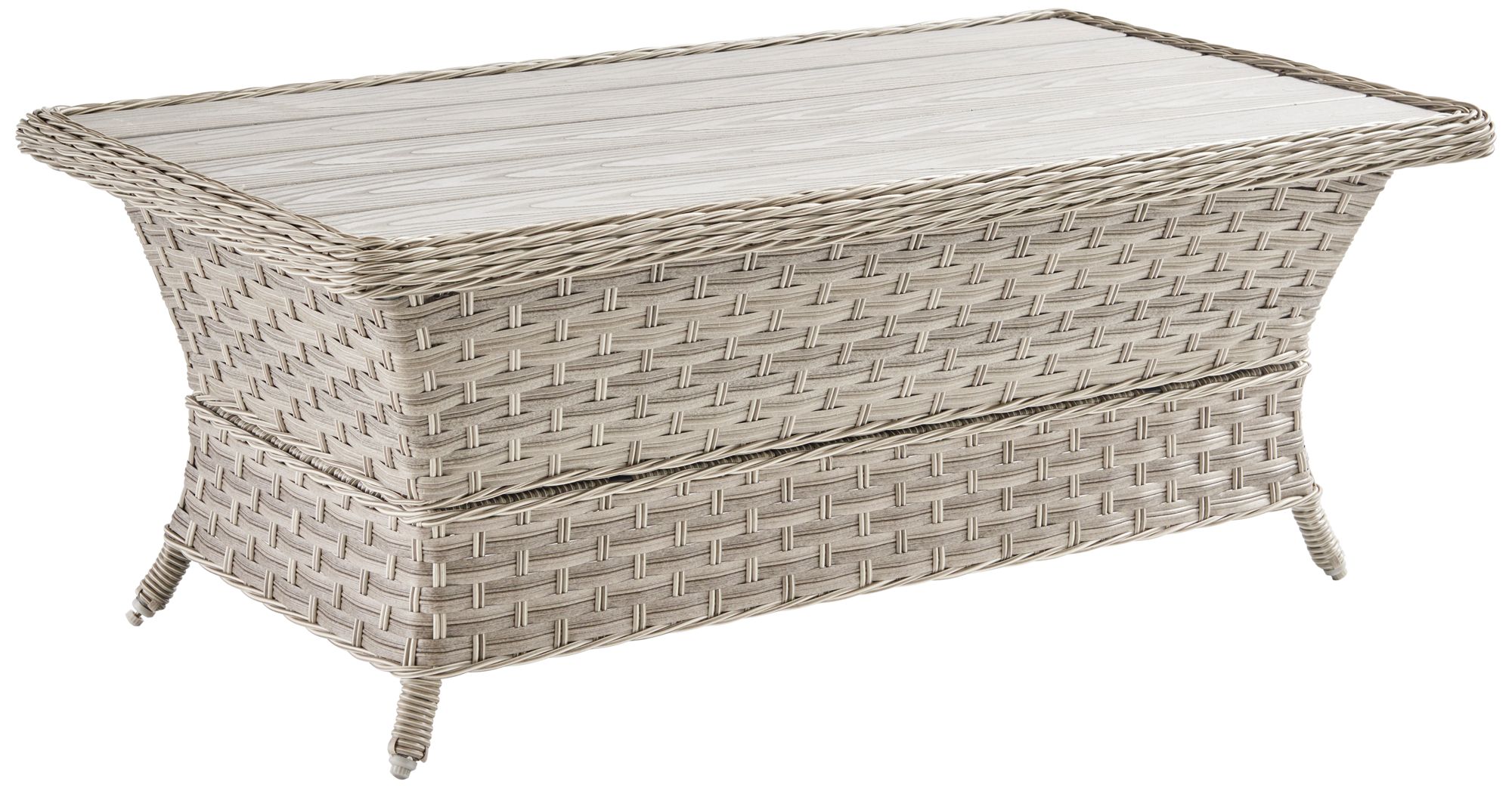 Springfield Wood Top and Pebble Wicker Outdoor Coffee Table