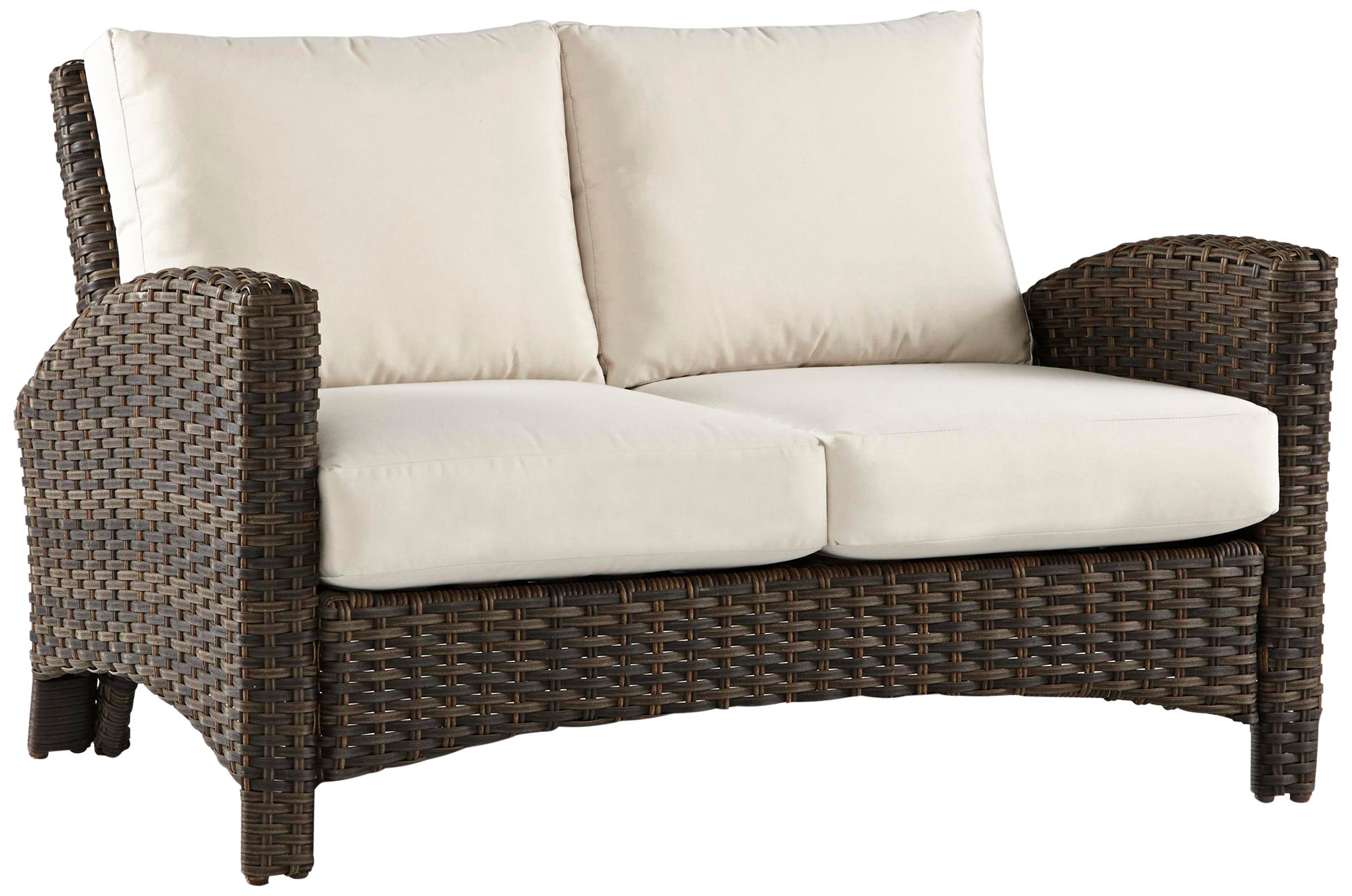 Giulia Charcoal Brown Wicker Outdoor Loveseat