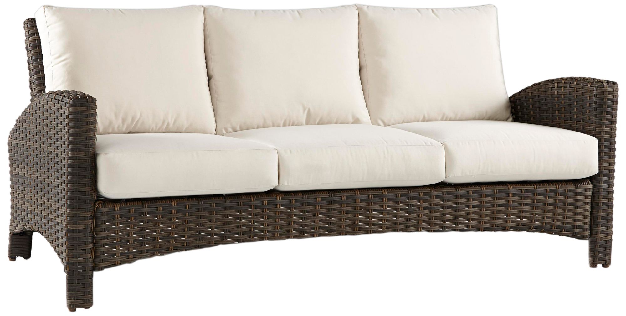 Giulia Charcoal Brown Wicker 3-Seat Outdoor Sofa