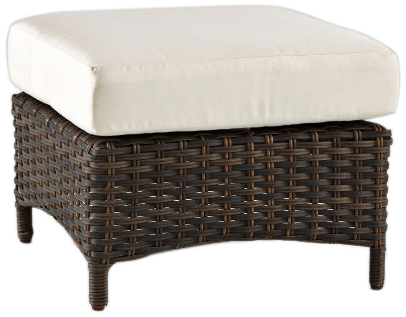 Giulia Charcoal Brown Wicker Square Outdoor Ottoman