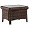 Isla Verde Glass Top and Espresso Wicker Outdoor End Table