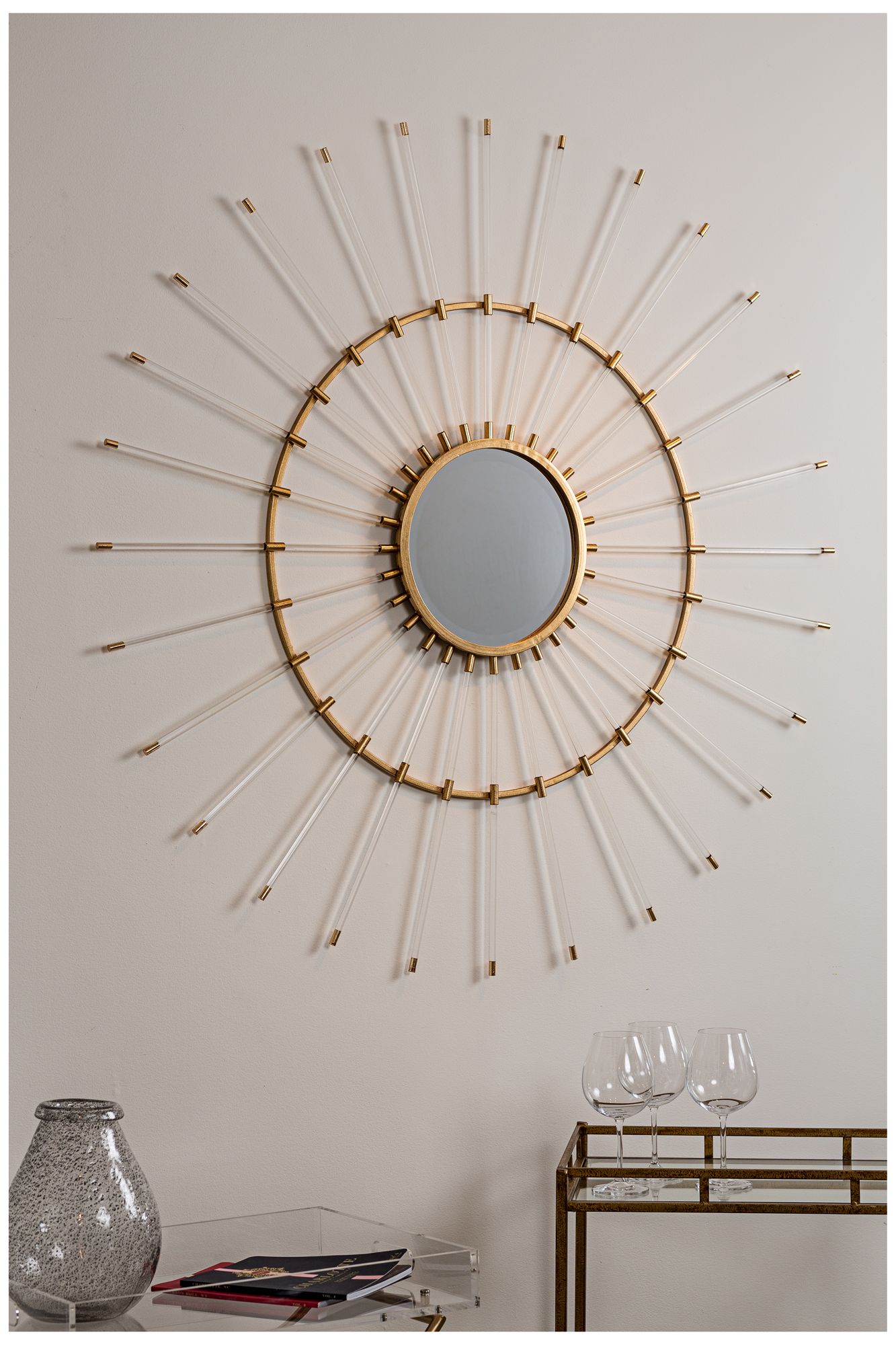 Cooper Classics Helios Acrylic 51 1/4" Round Wall Mirror