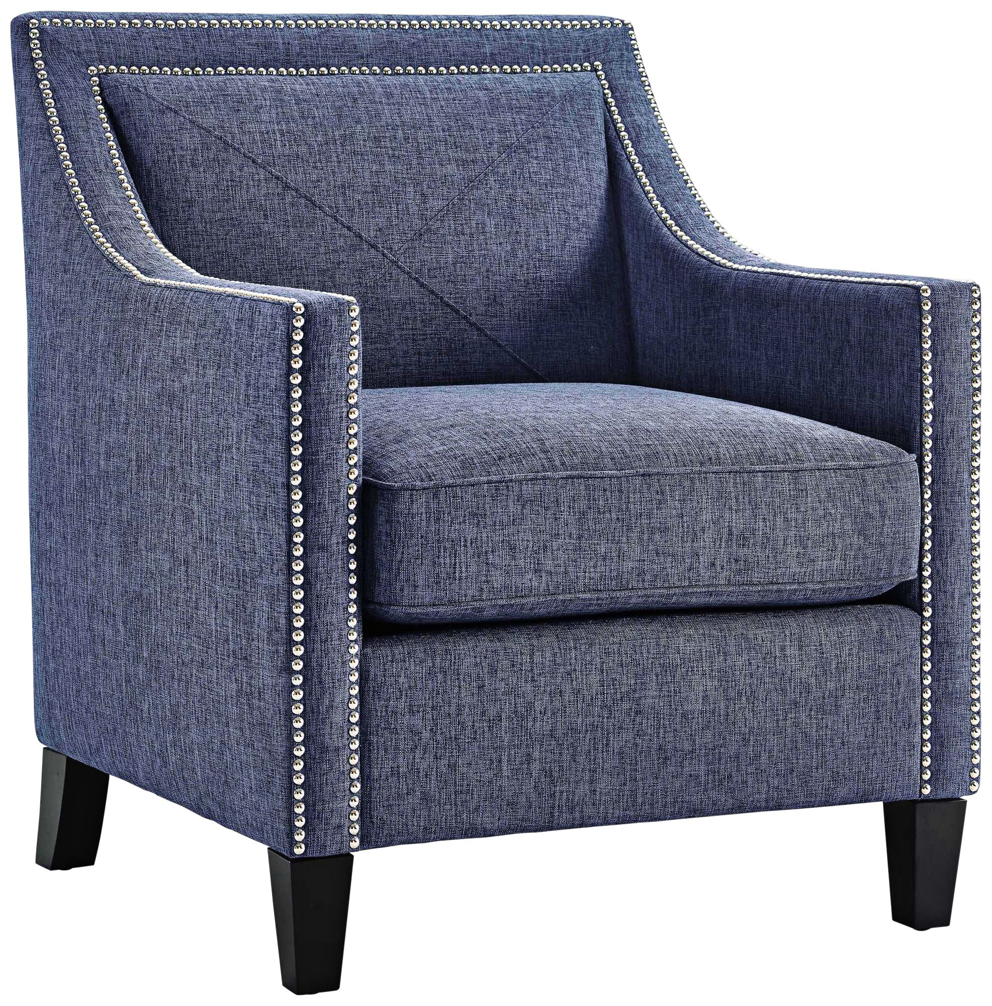 Asheville Blue Linen Accent Armchair