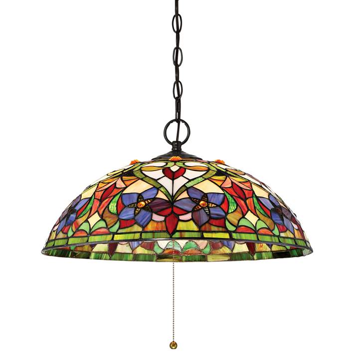 druiven helikopter klink Quoizel Violets 20" Wide Bronze Tiffany-Style Pendant Light - #20R13 |  Lamps Plus