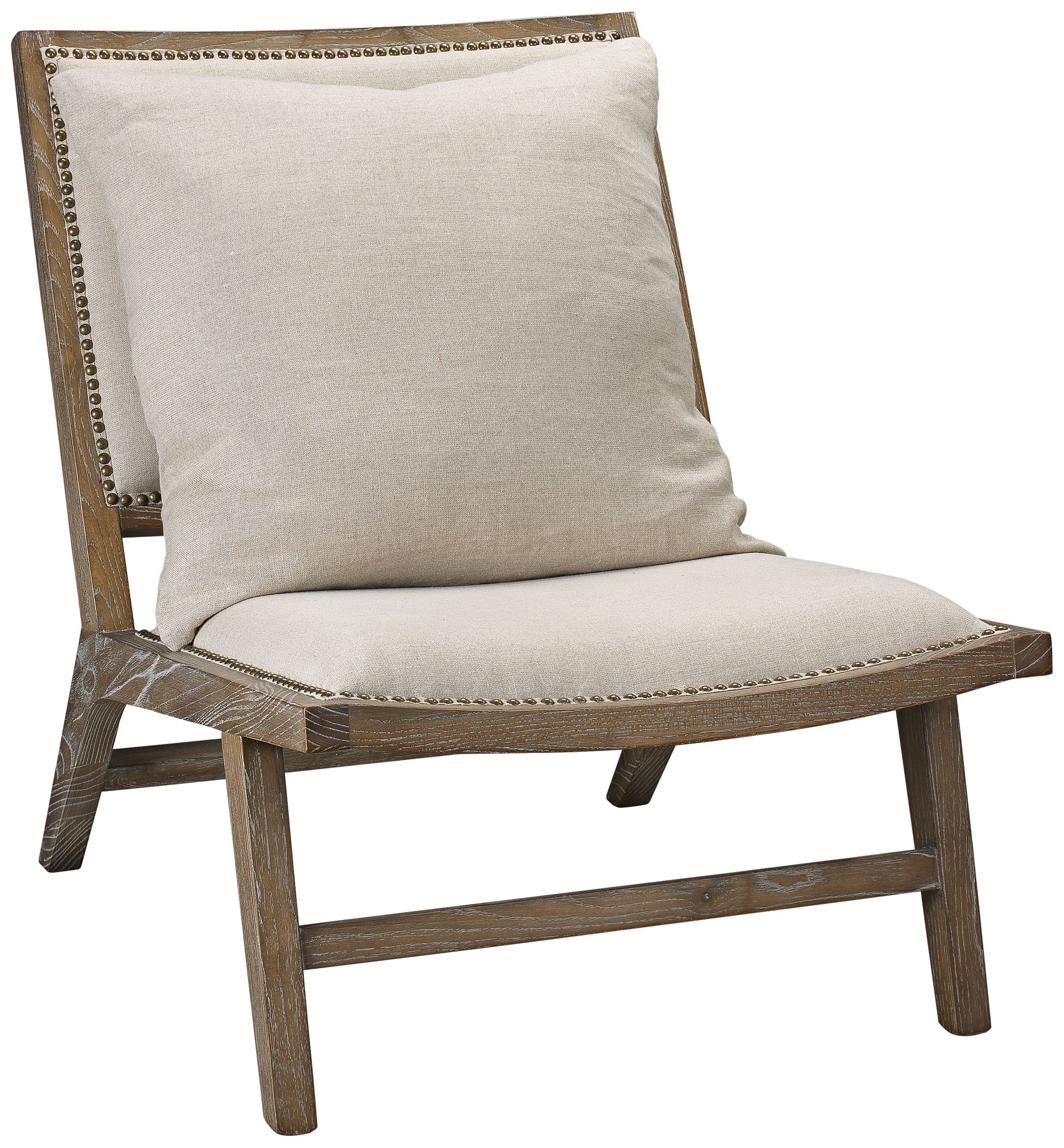 Jamie Young Baldwin Driftwood Washed Gray Accent Chair