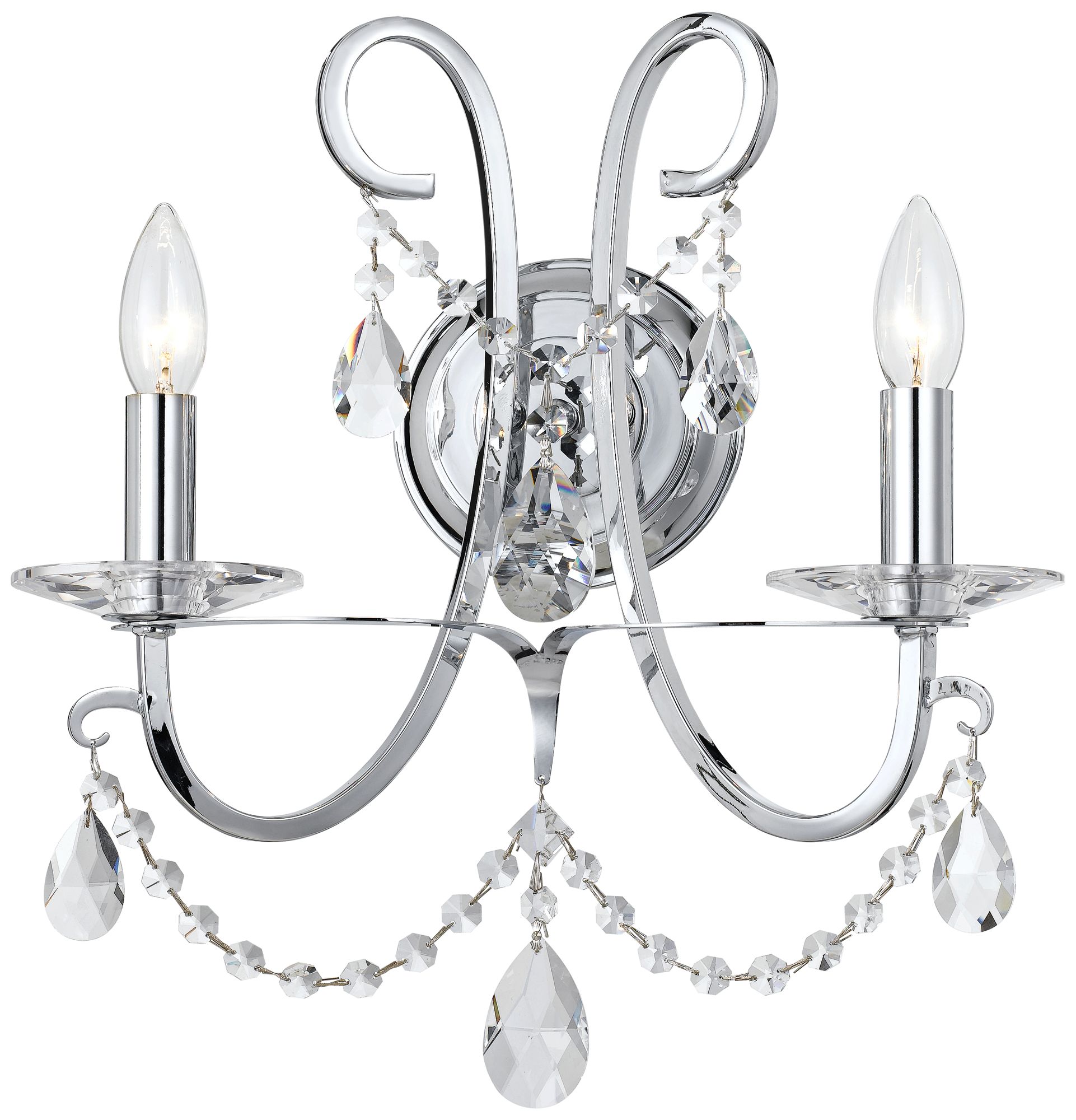 Othello 15 3/4" High Chrome Spectra Crystal Wall Sconce