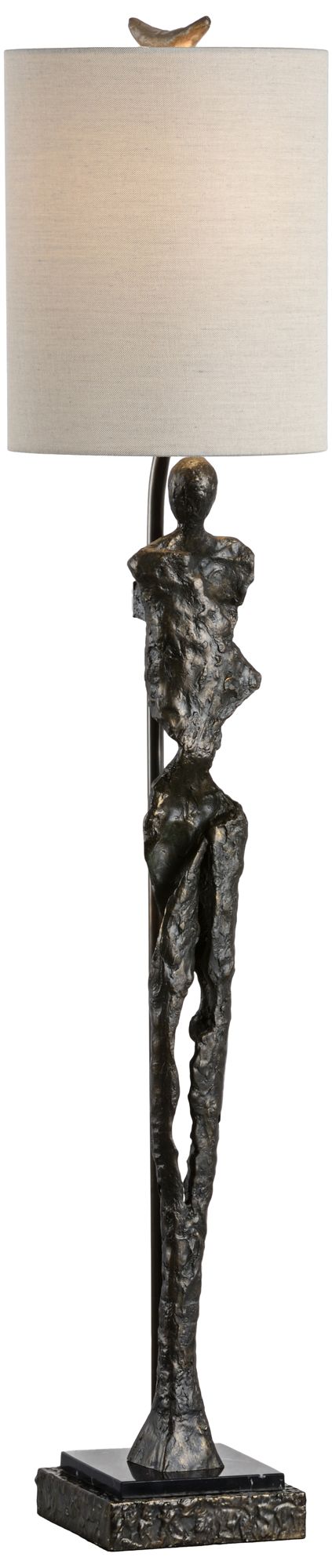 Wildwood Artemis Dark Bronze and Natural Black Floor Lamp