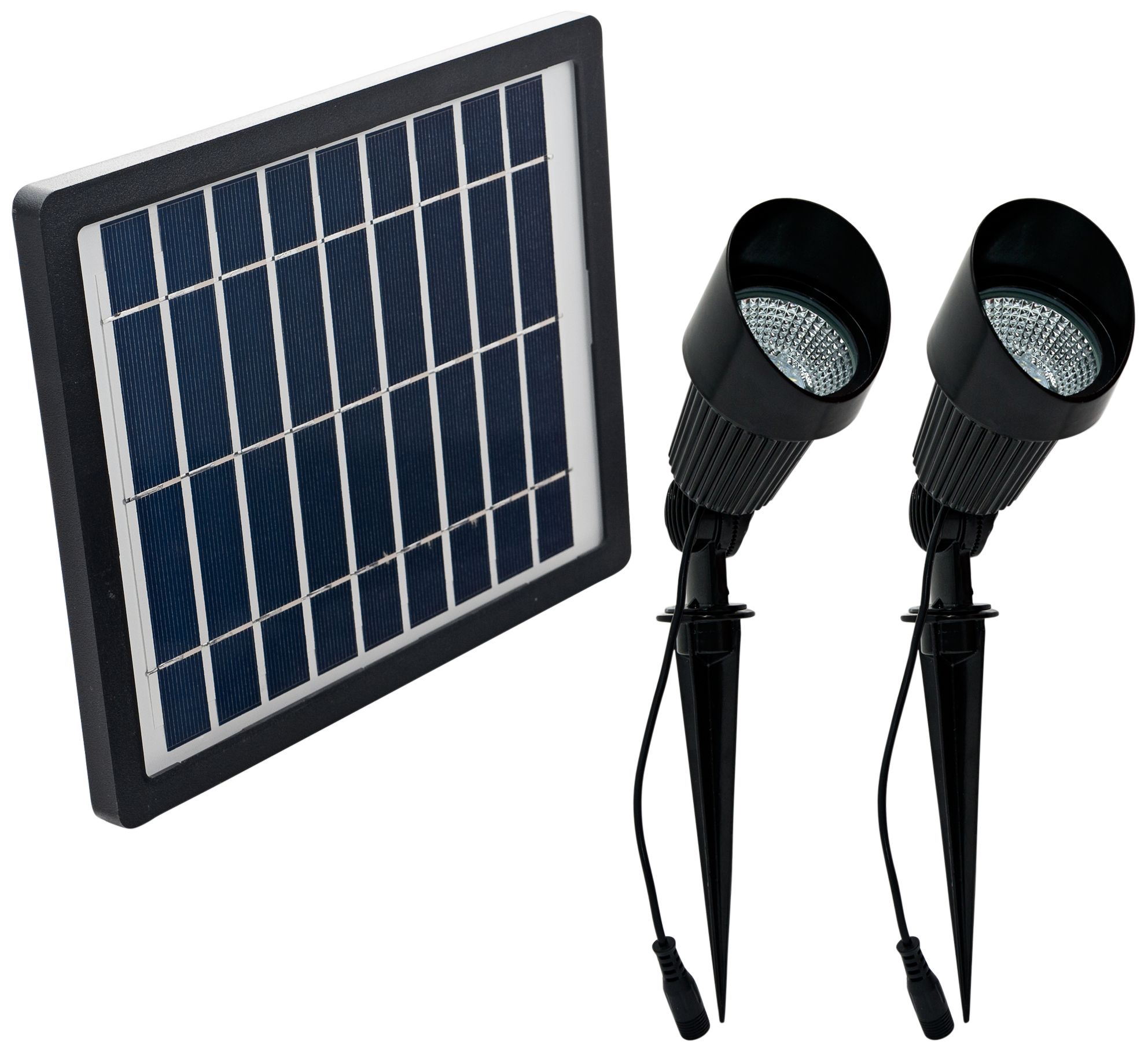 Black Bright White LED Spotlight Set of 2