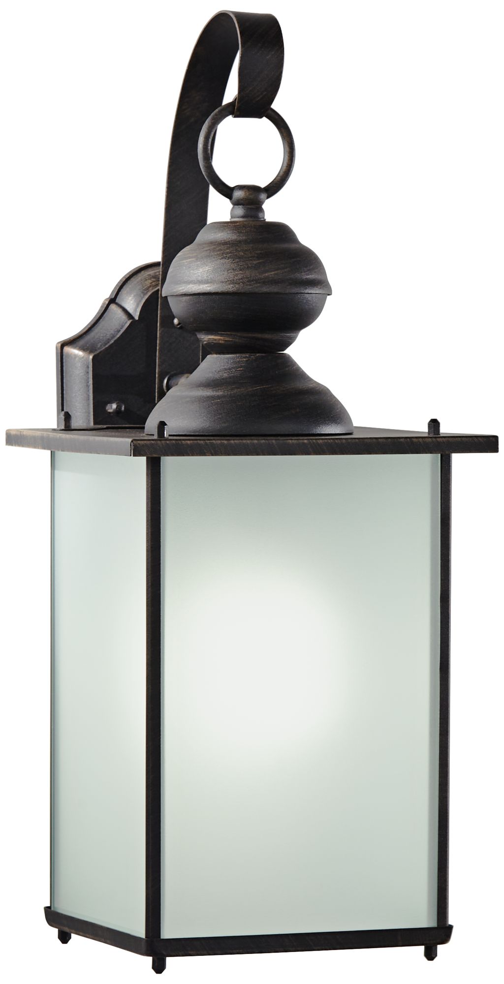 Oldsmar 18 1/2"H GU24 Rust Frosted Glass Outdoor Wall Light