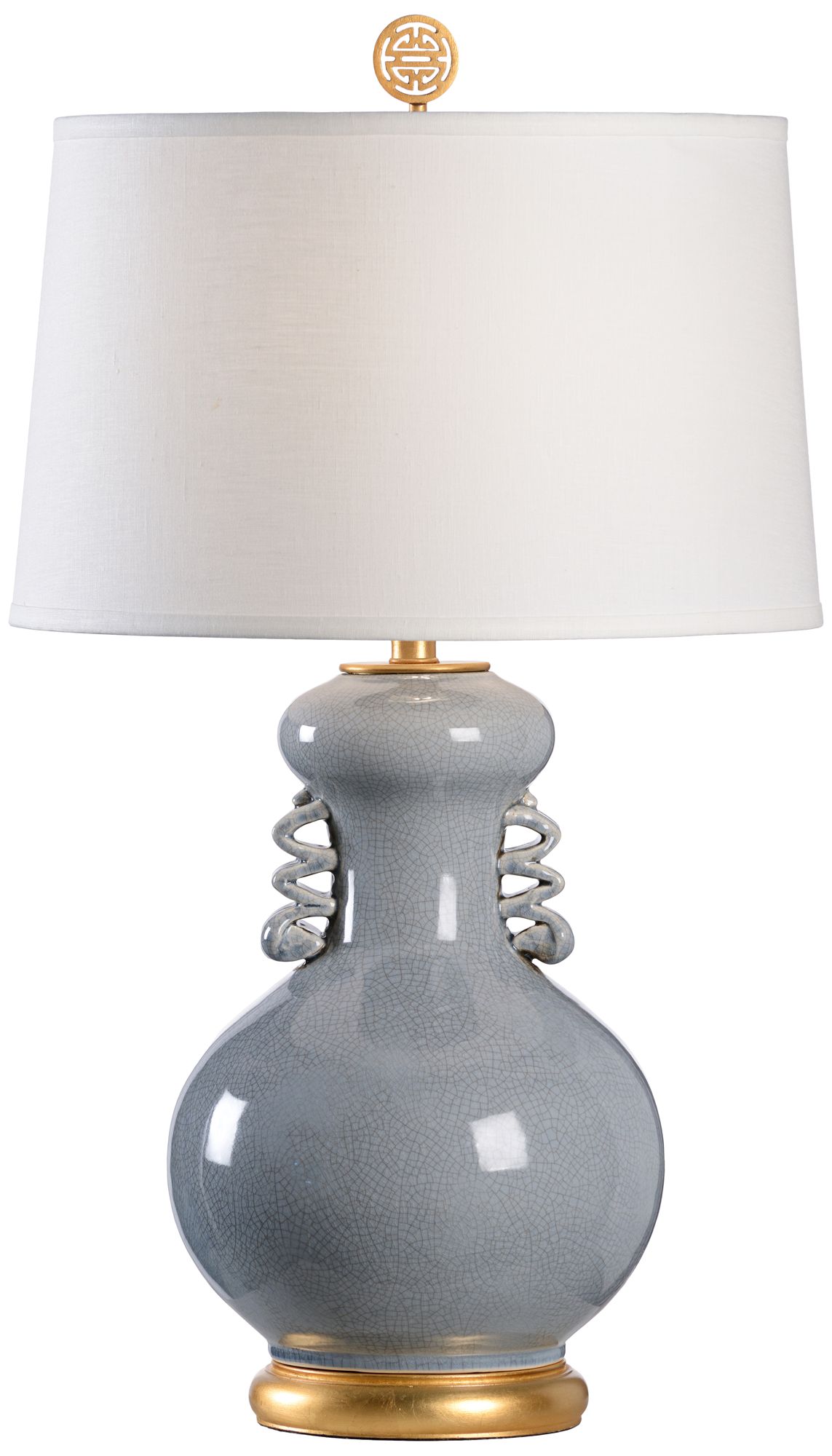 Wildwood Chan Slate Gray Crackle Glaze Ceramic Table Lamp