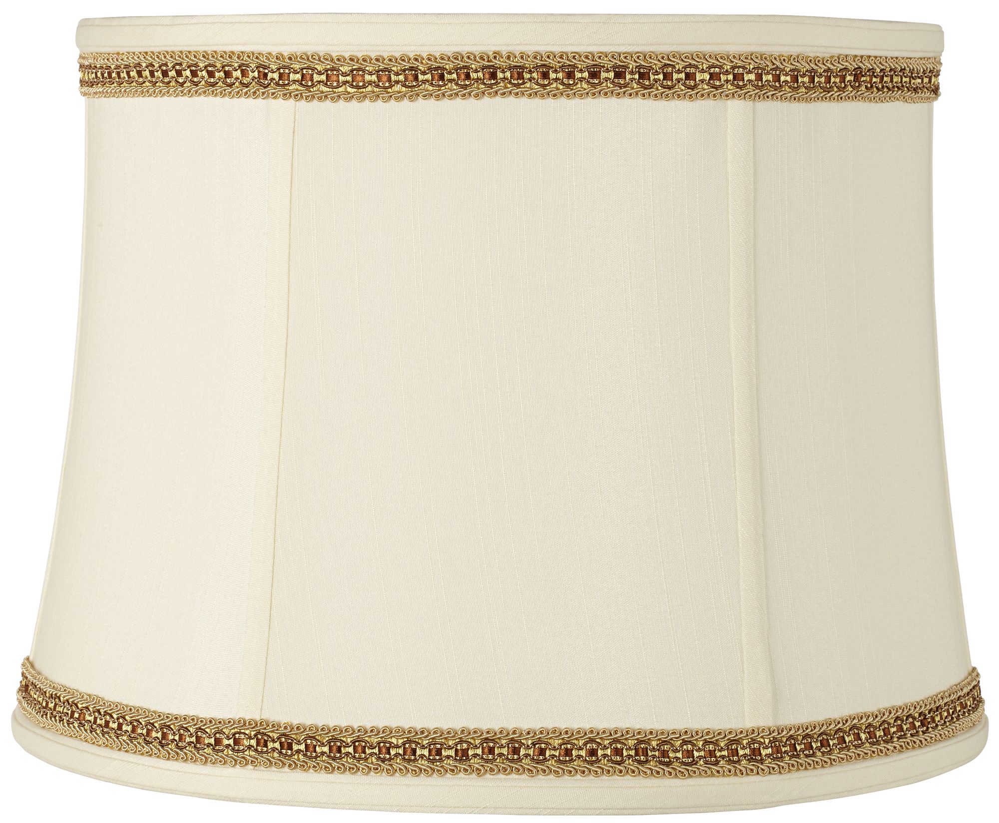 Drum Shade with Two Tone Braid Trim 14x16x12 (Spider)