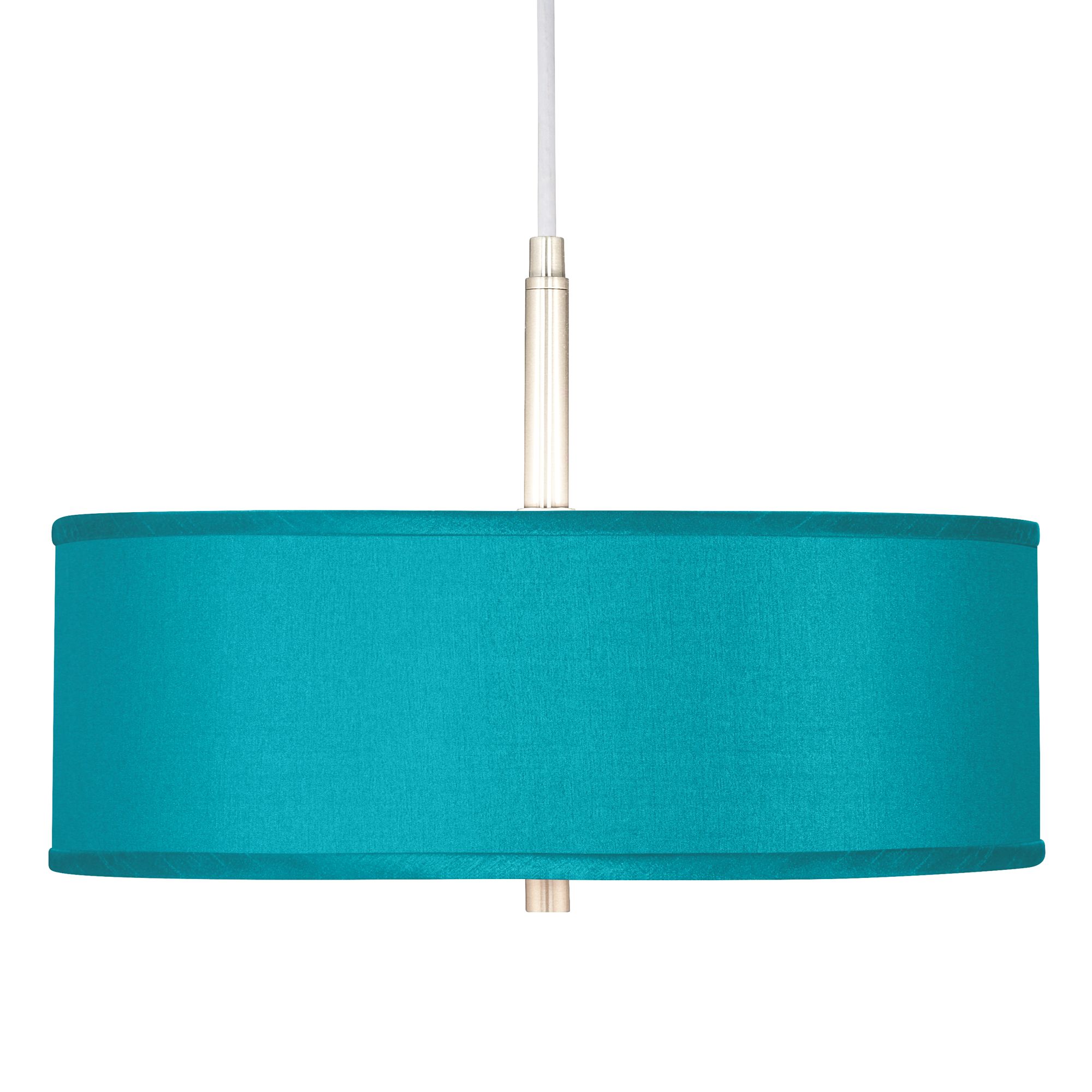 Teal Blue Polyester 16" Wide Pendant Chandelier
