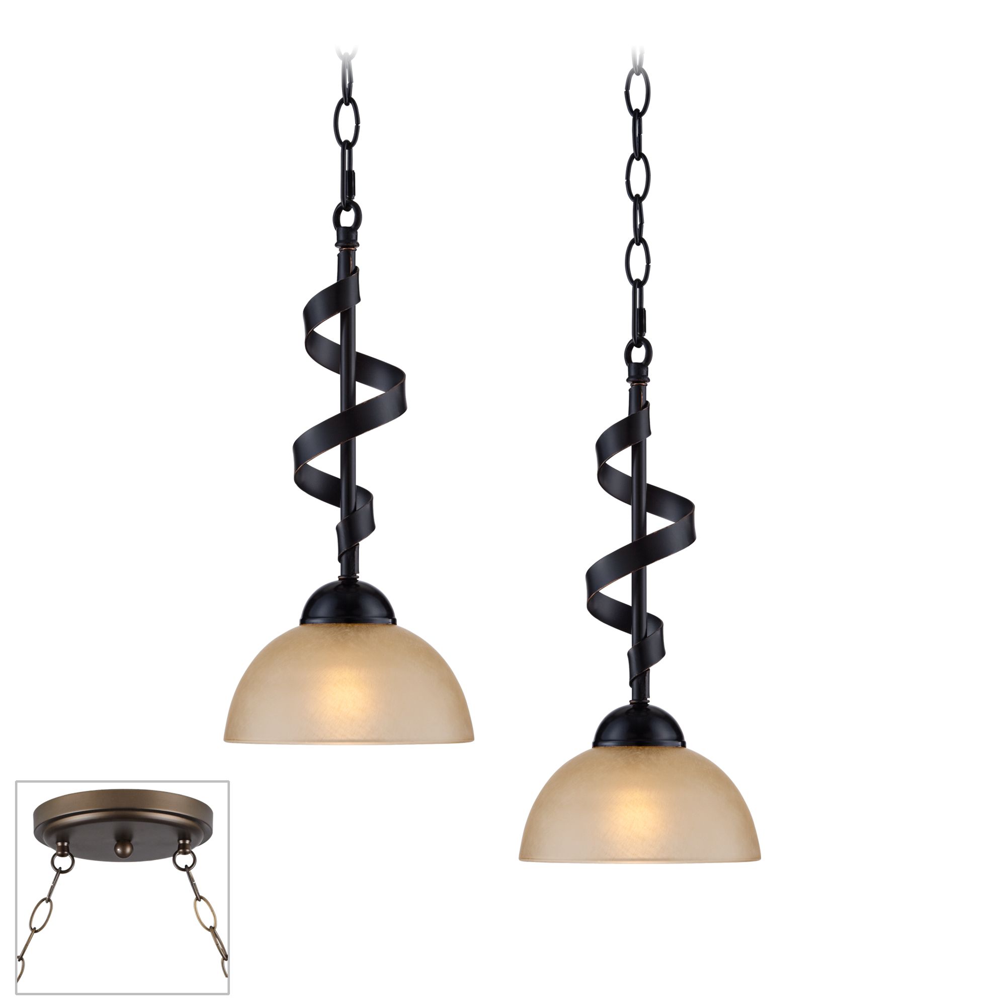 Bronzeador Bronze Double Multi Light Pendant