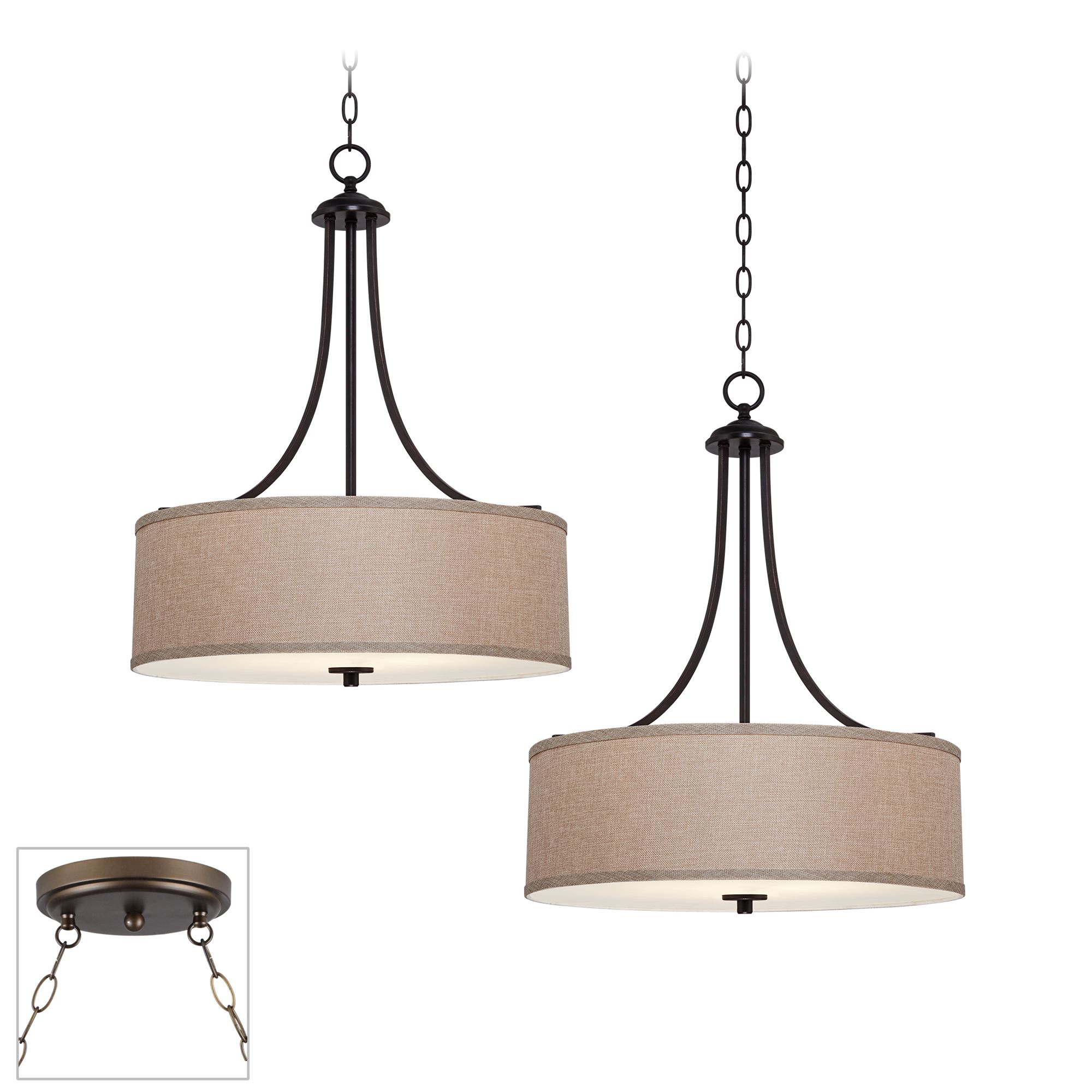 La Pointe Bronze 2-Light Swag Chandelier