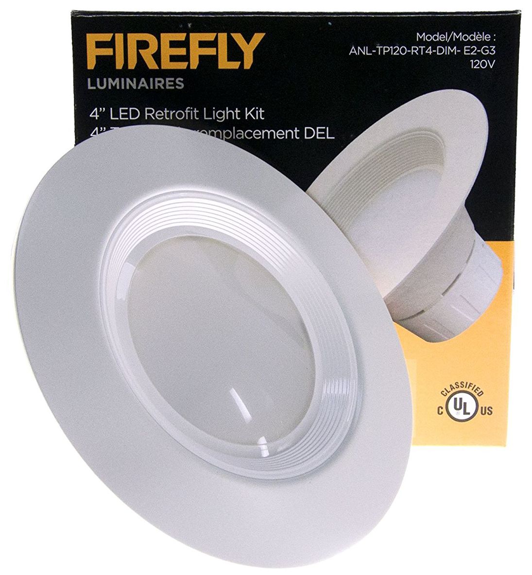 4" White Baffle 11 Watt Dimmable LED Retrofit Trim